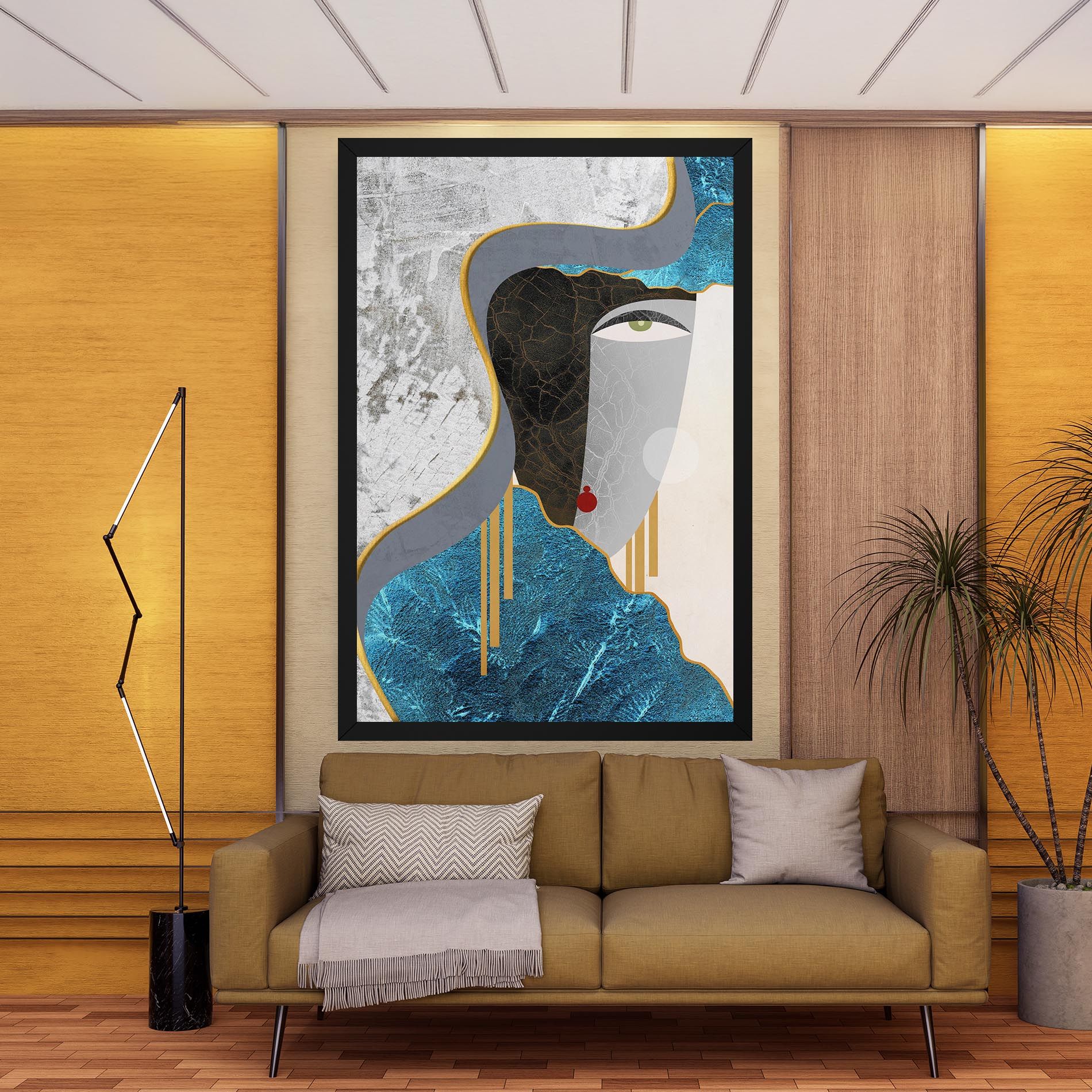 Abstract Blue Face mockup 9