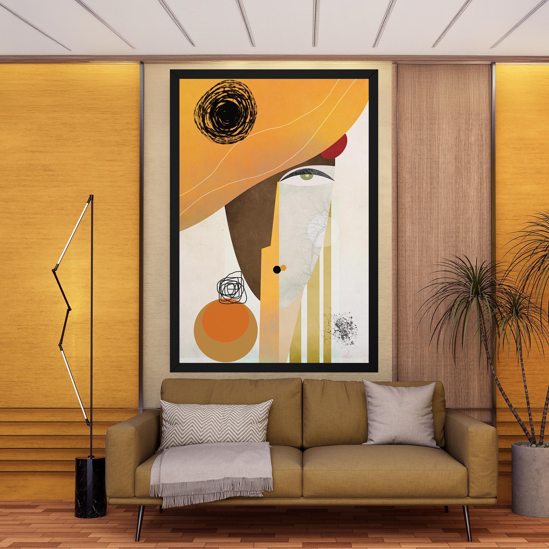 Vászonkép Abstract Orange Face mockup 9