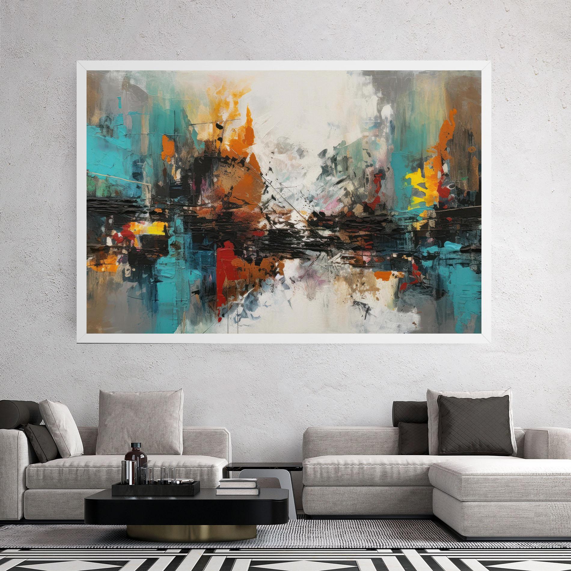 Vászonkép Abstract City Painting mockup 2