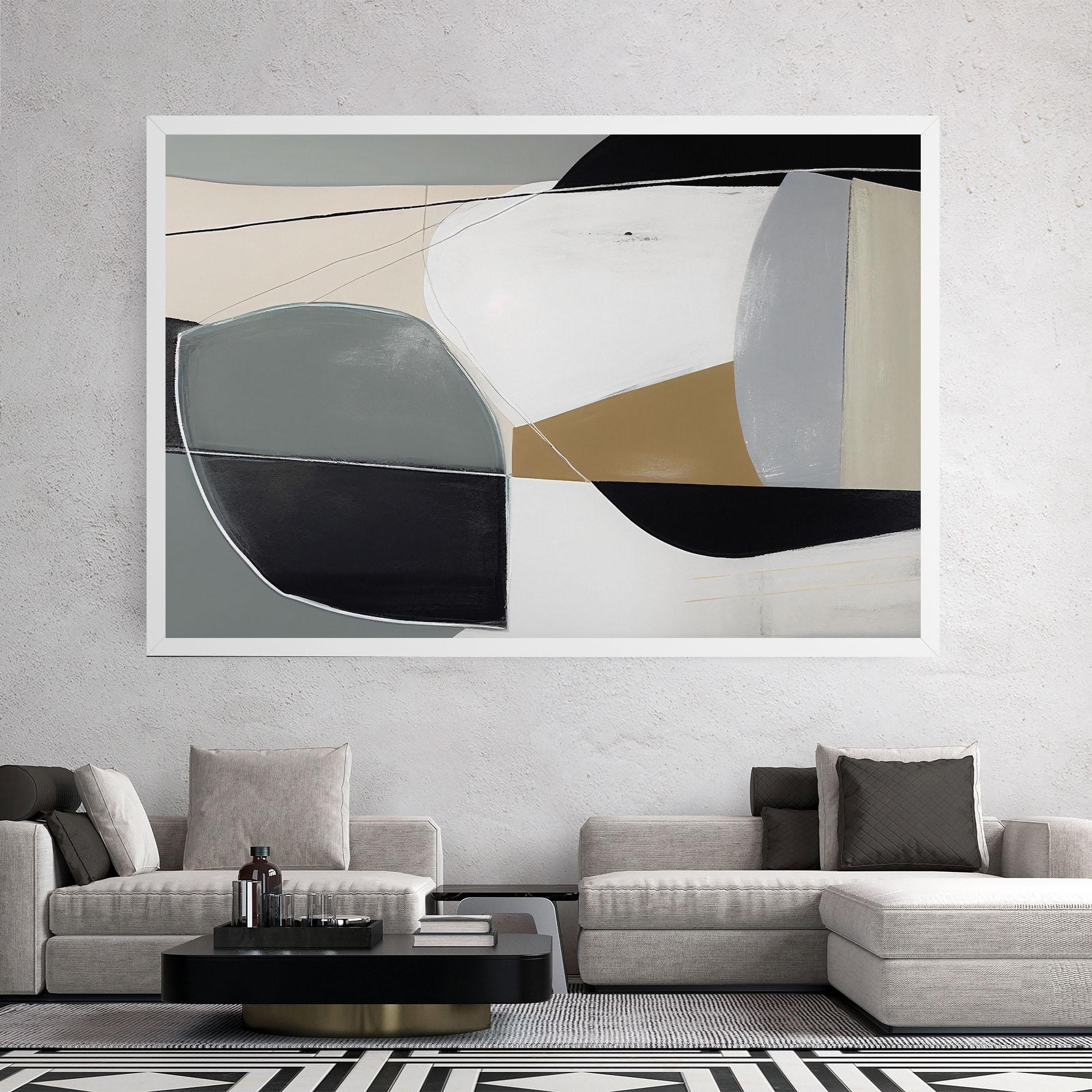Vászonkép Black Grey Shape mockup 2