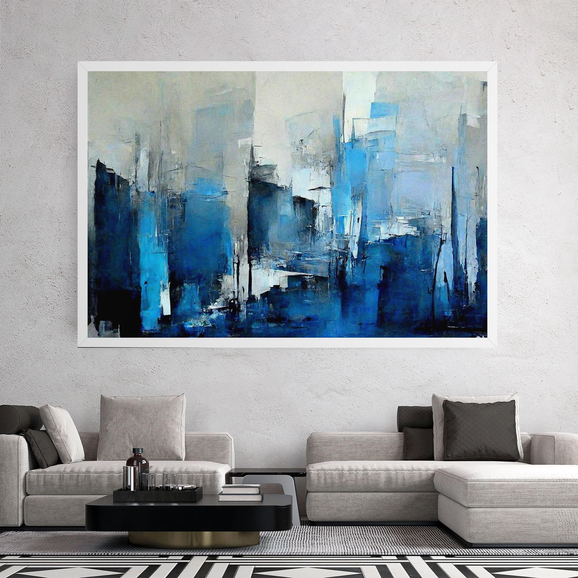 Vászonkép Blue Gray Color mockup 2