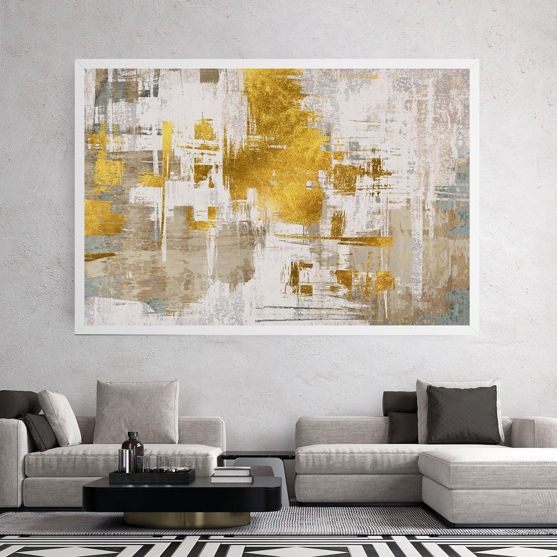 Vászonkép Gold And White Brush mockup 2