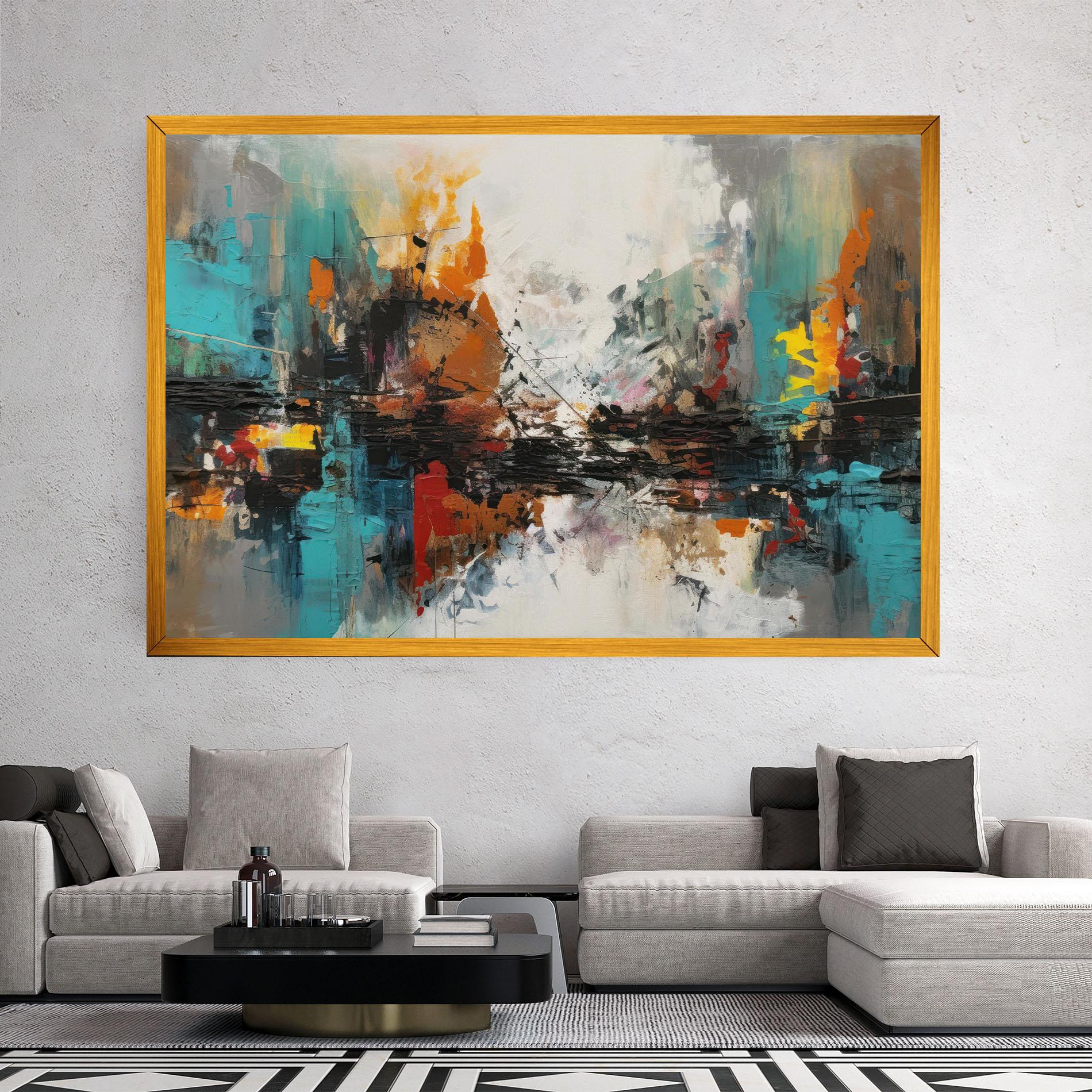 Vászonkép Abstract City Painting mockup 2