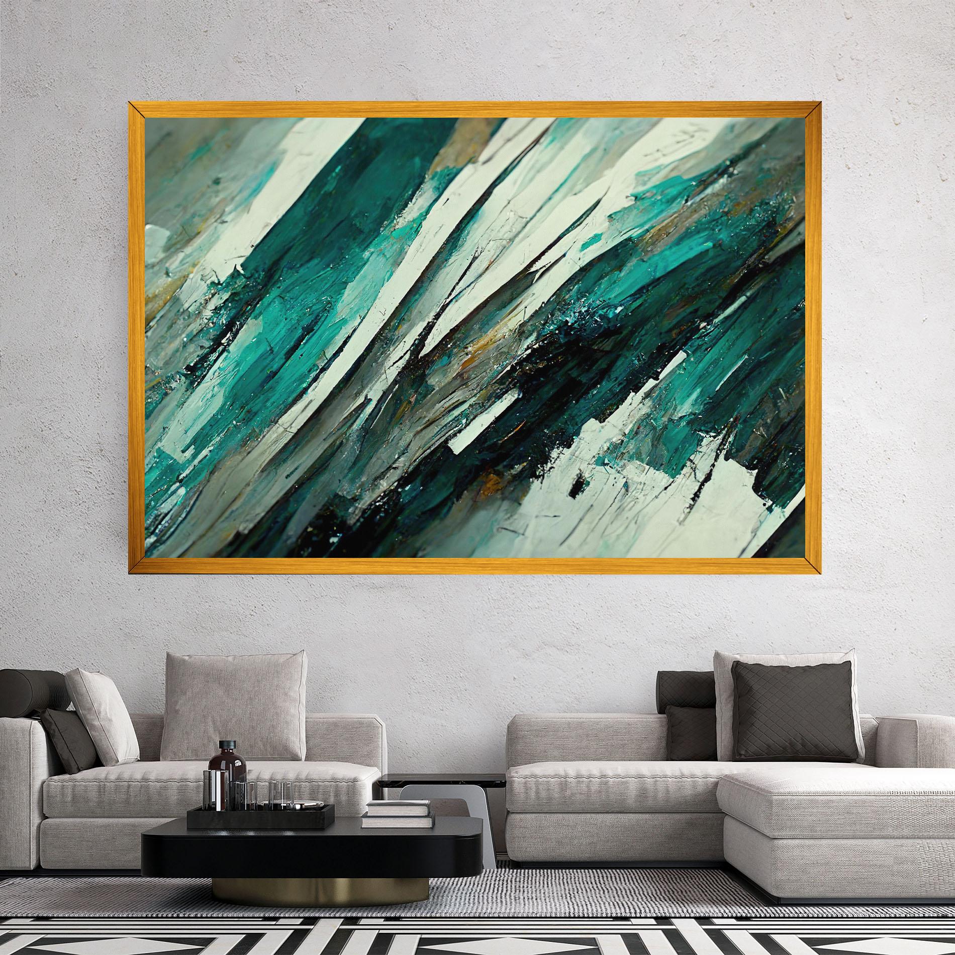 Vászonkép Abstract Green Artwork mockup 2