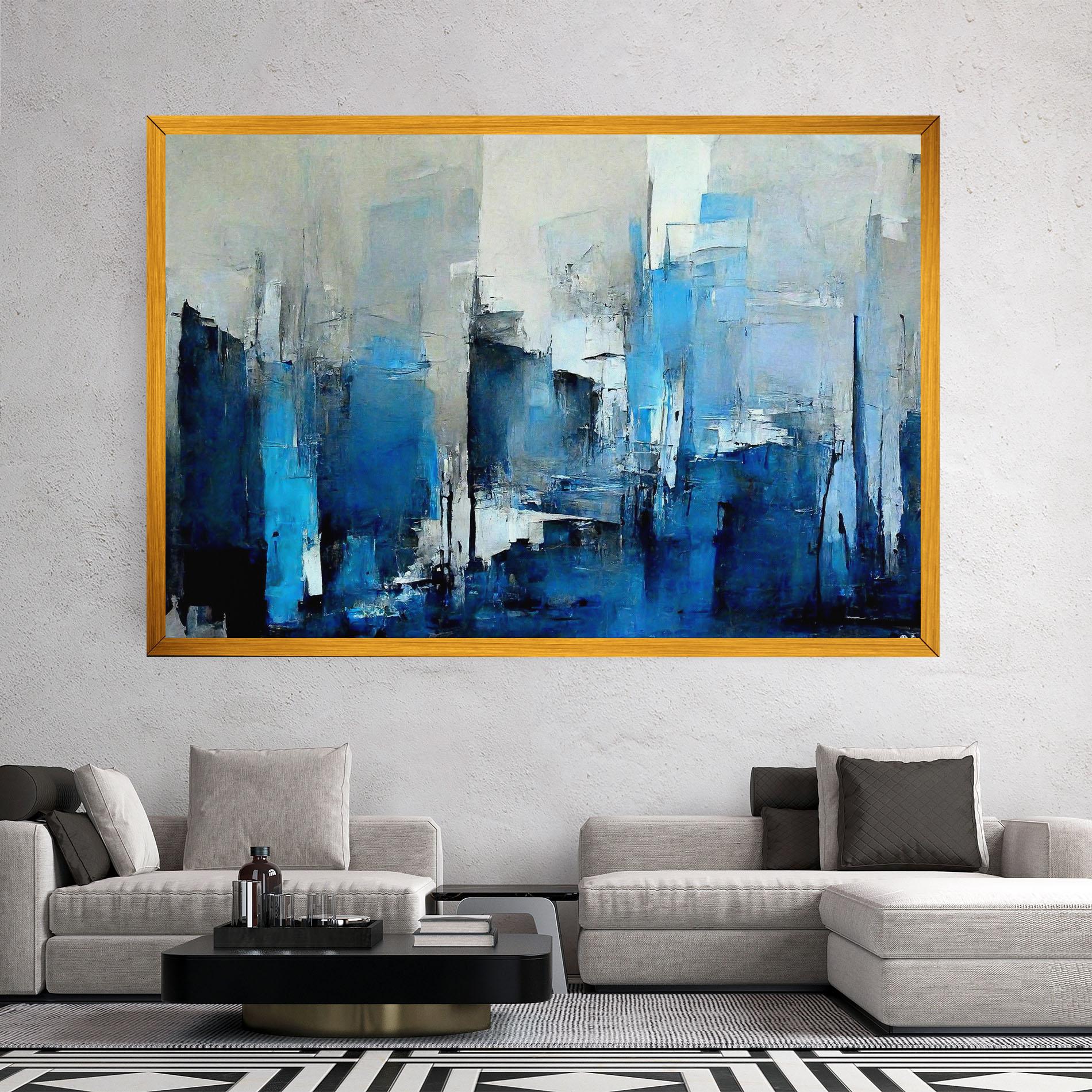 Vászonkép Blue Gray Color mockup 2