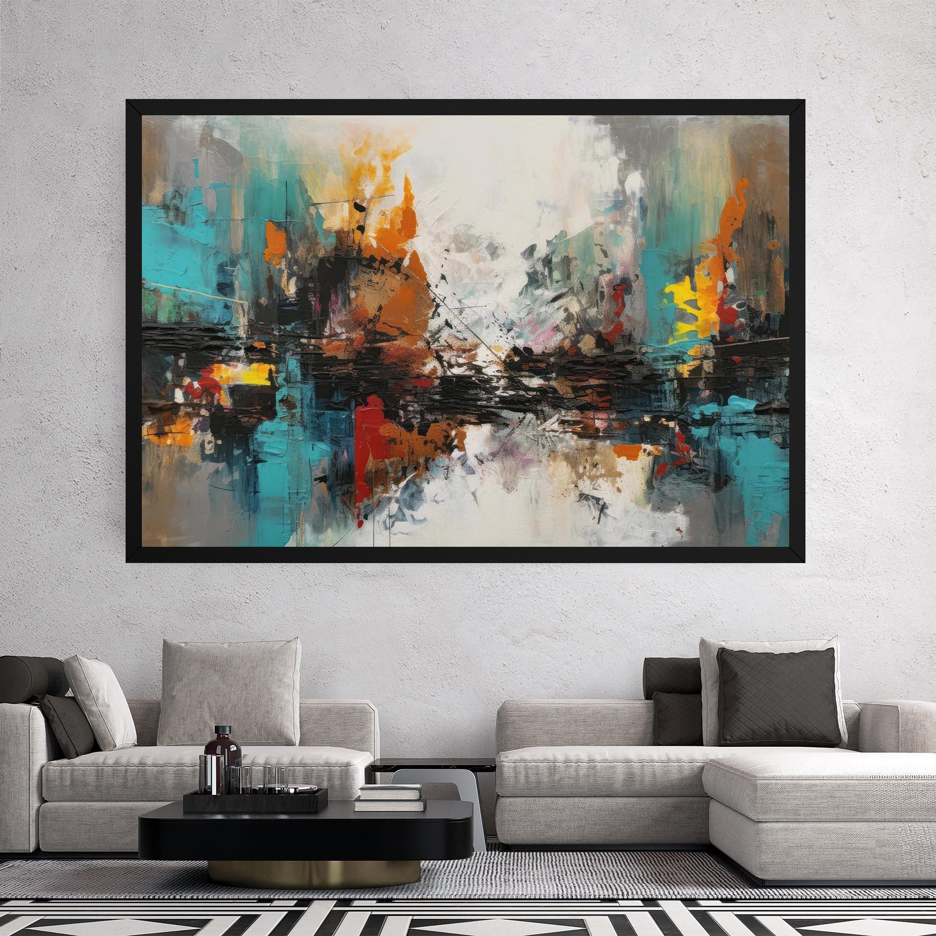 Vászonkép Abstract City Painting mockup 2