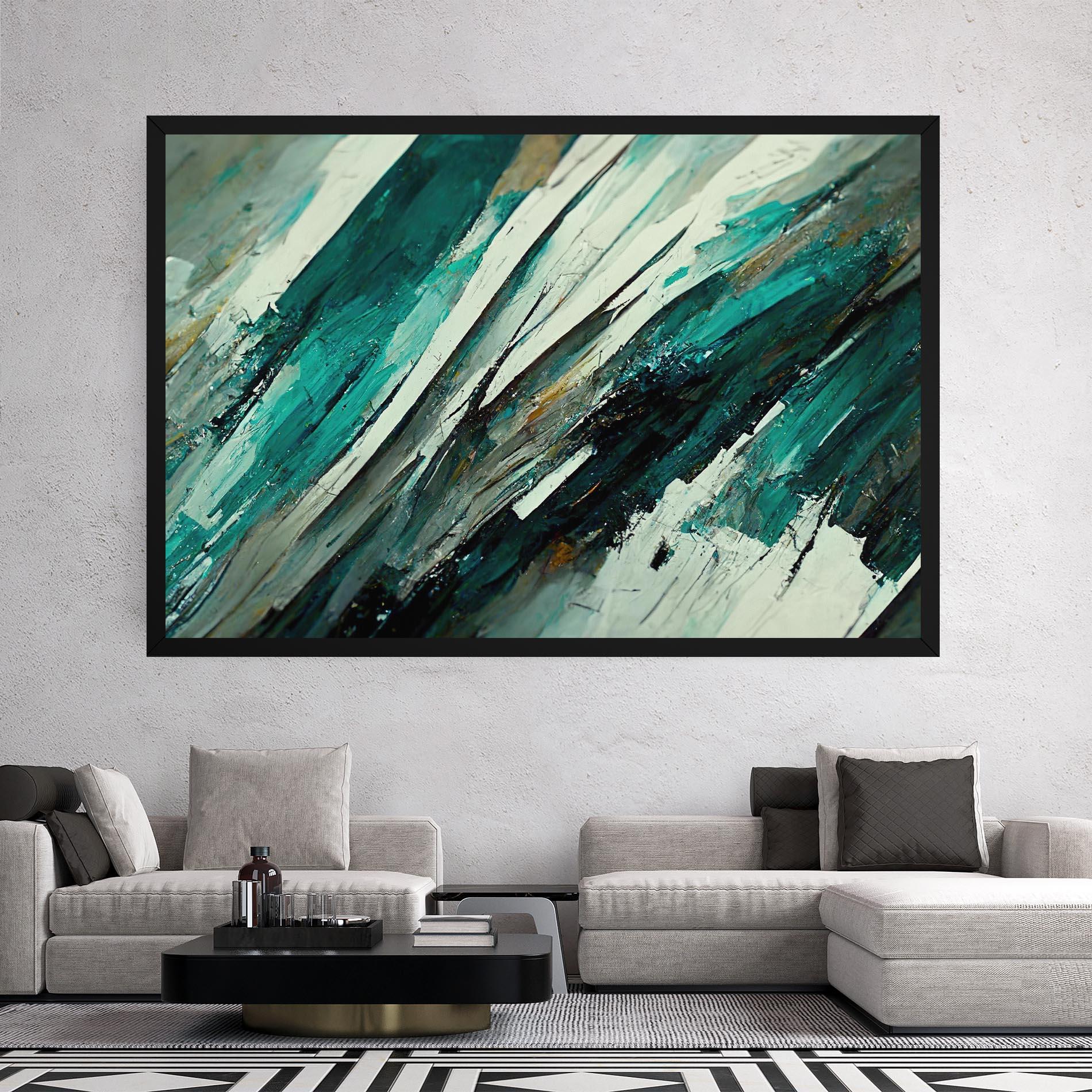 Vászonkép Abstract Green Artwork mockup 2