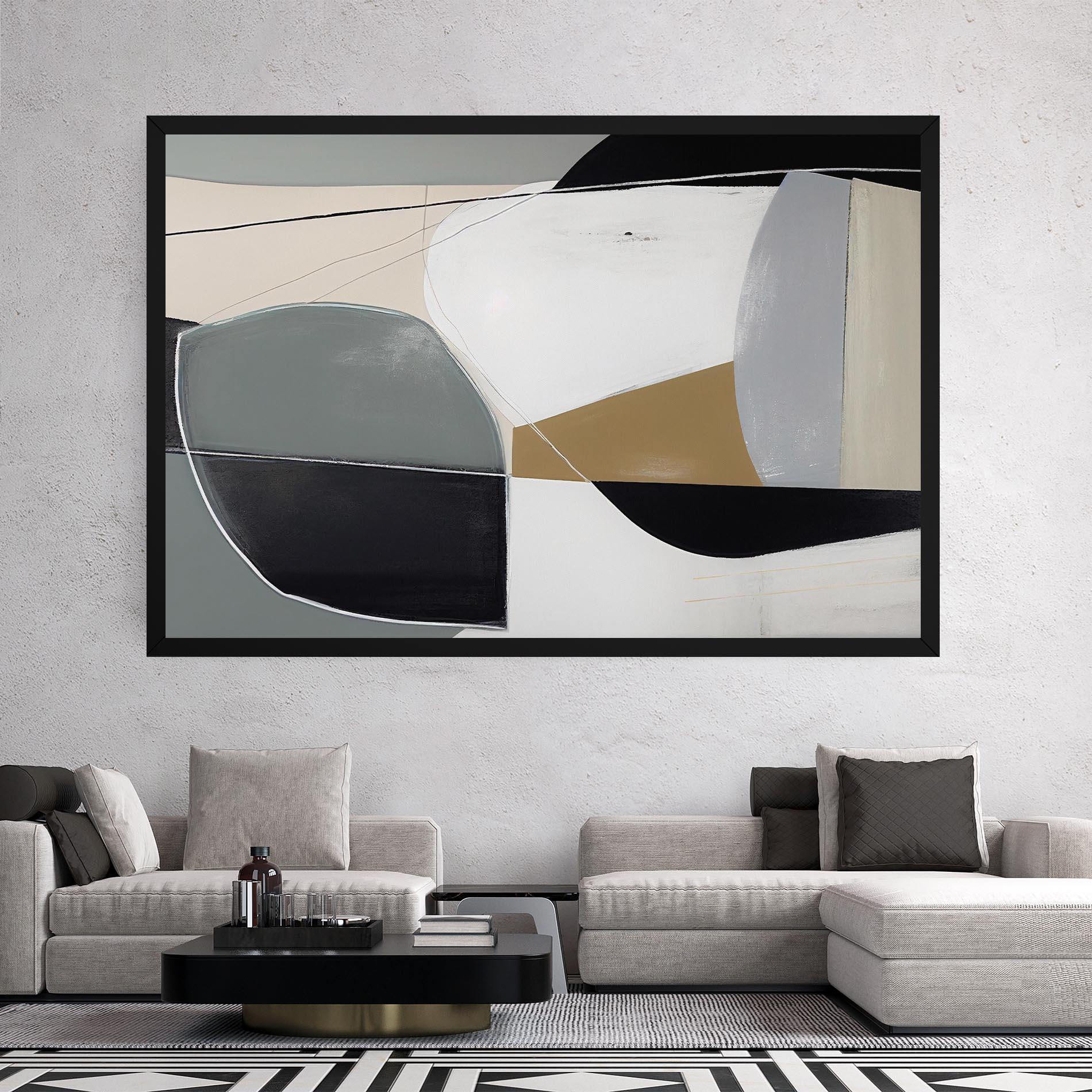 Vászonkép Black Grey Shape mockup 2