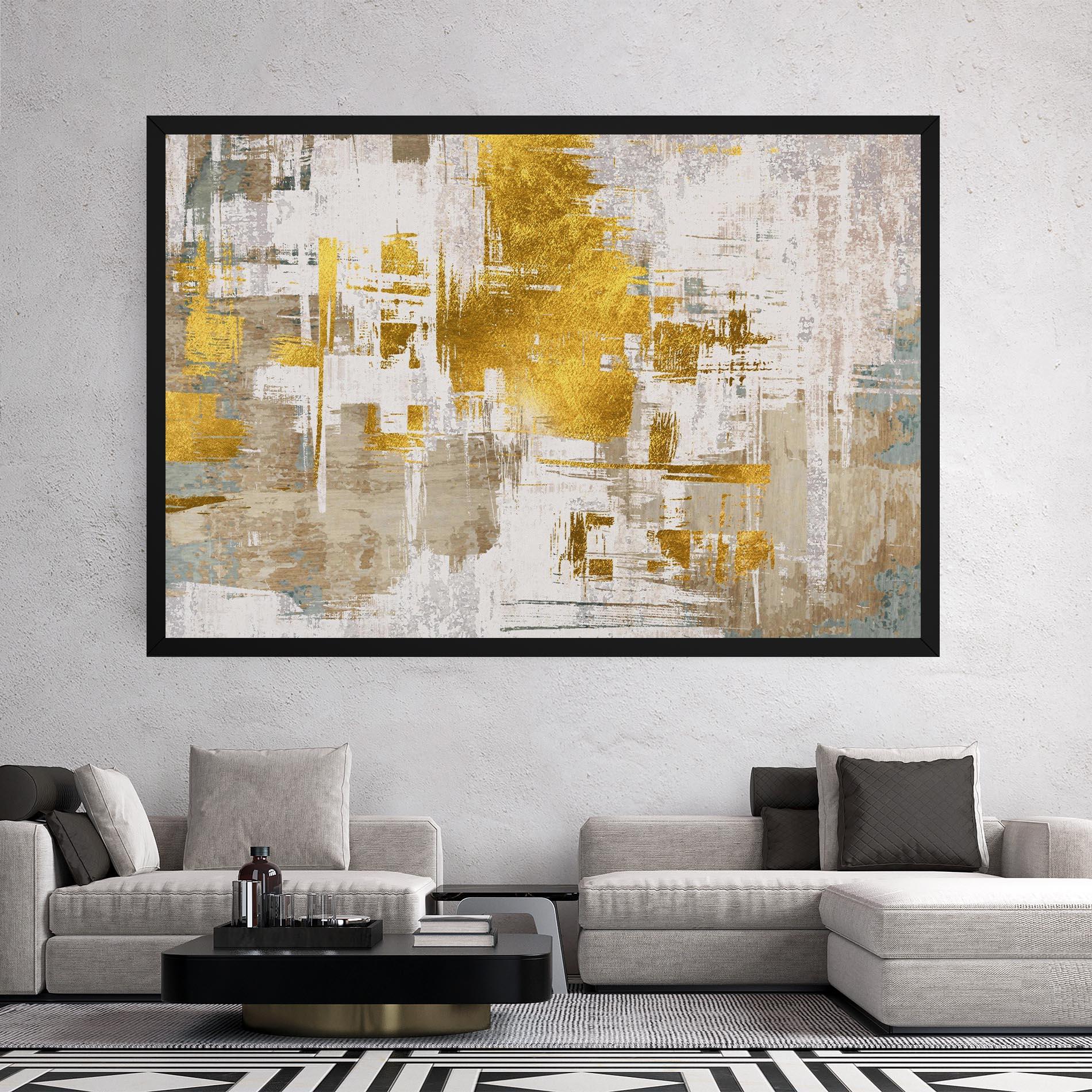 Vászonkép Gold And White Brush mockup 2