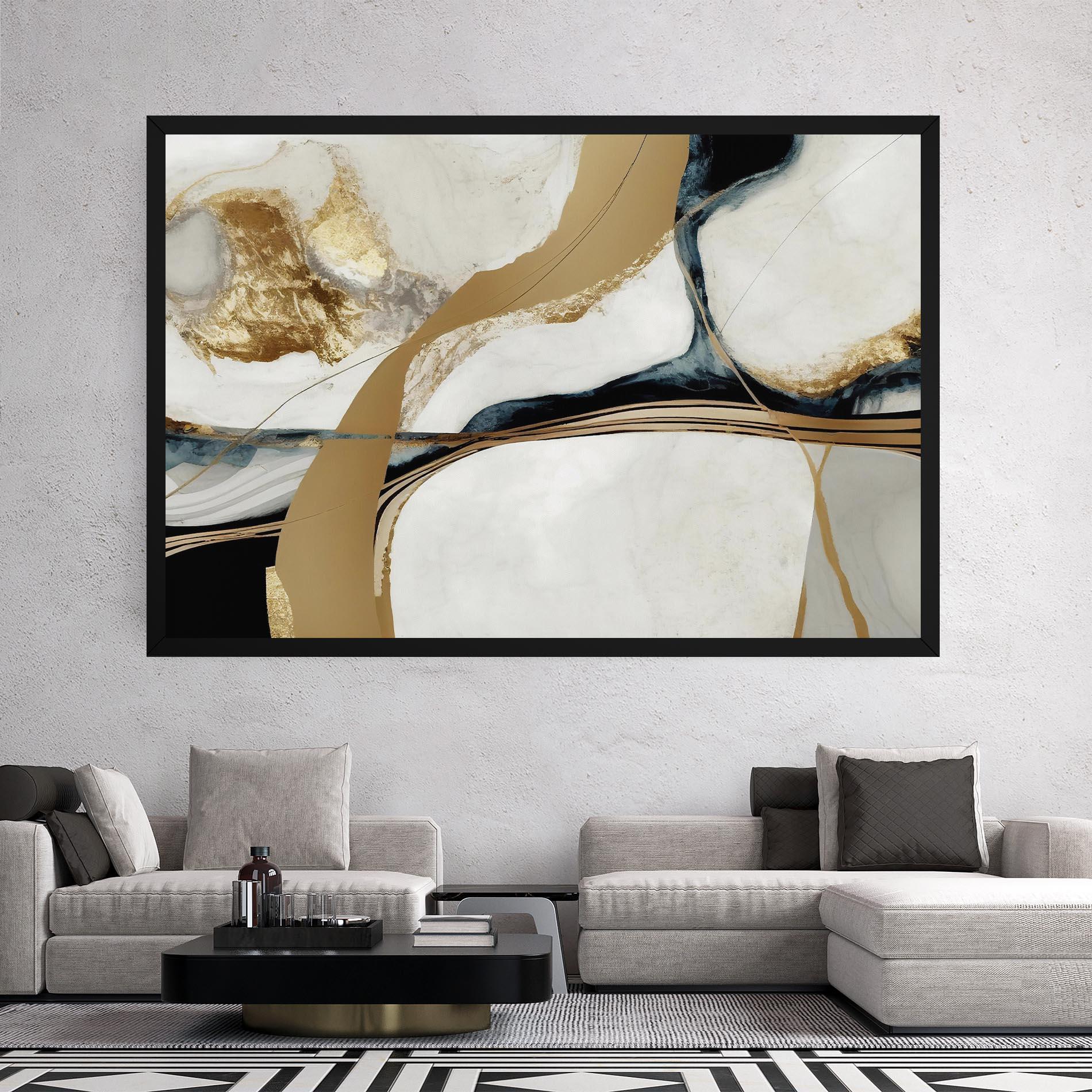 Vászonkép Golden Blue Marble mockup 2