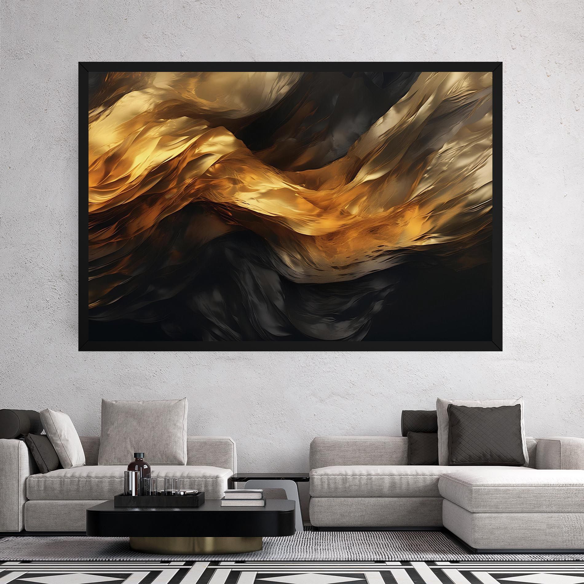 Golden Waves With Black mockup 2