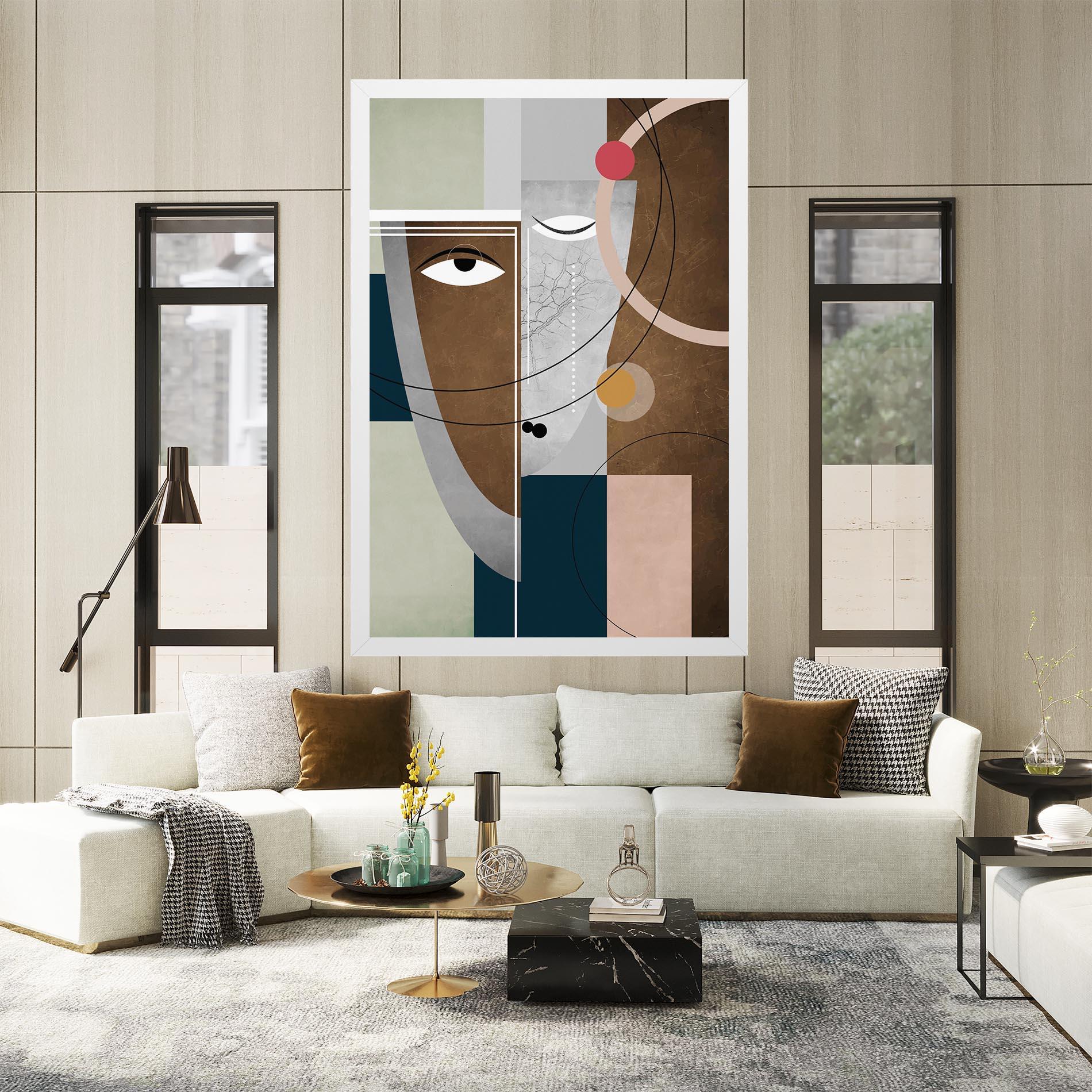 Vászonkép Abstract Brown Face mockup 2