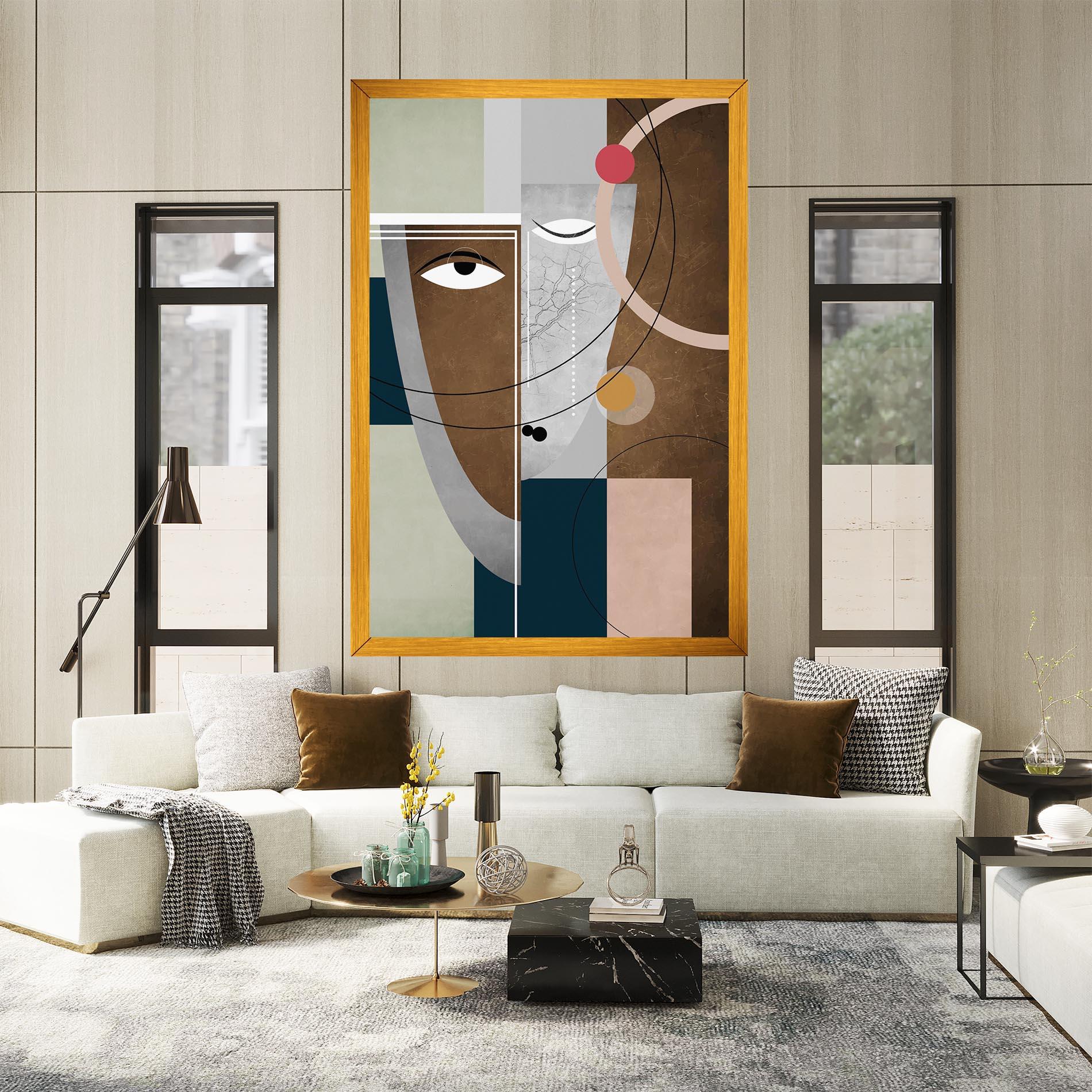 Vászonkép Abstract Brown Face mockup 2