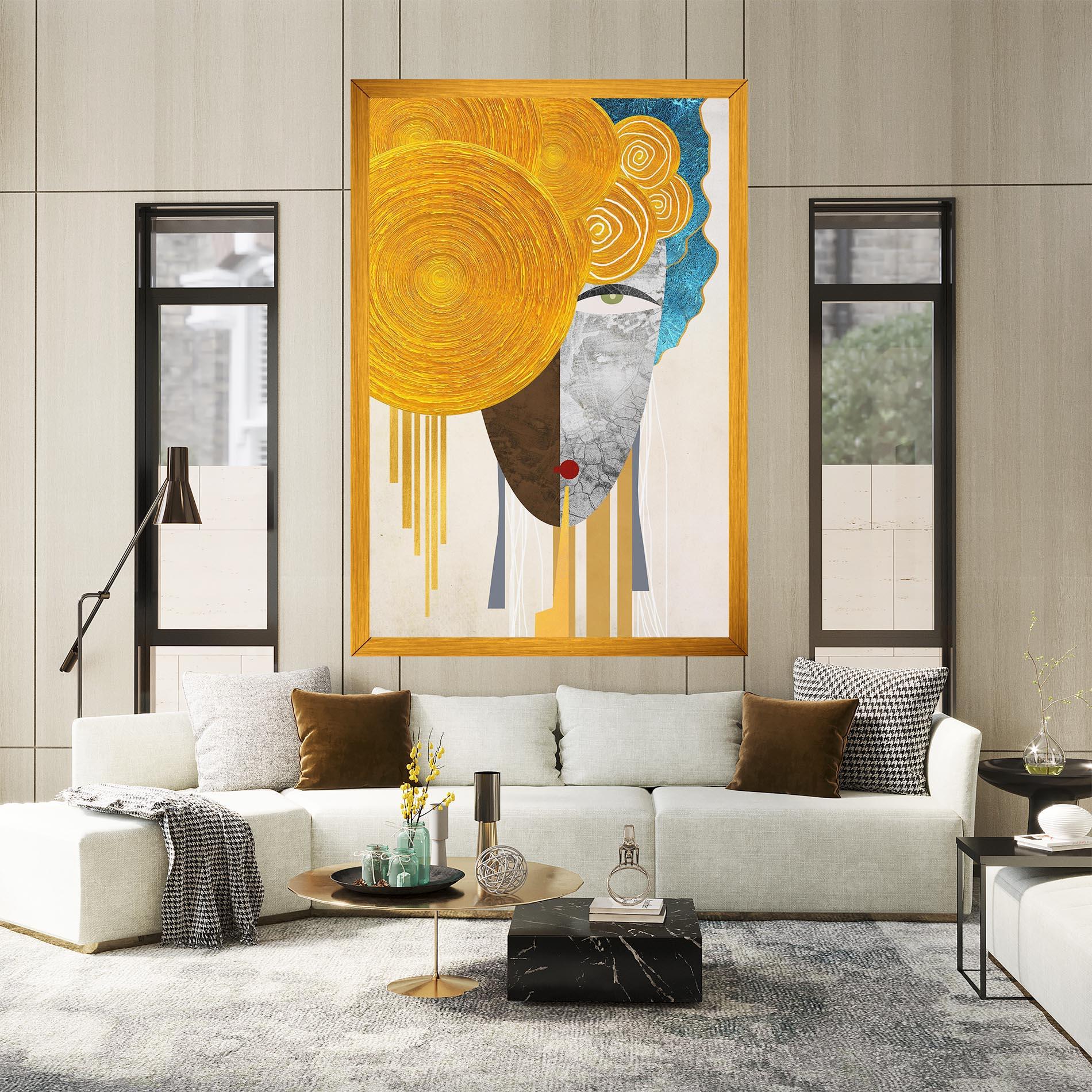 Vászonkép Abstract Grey Face 1 mockup 2