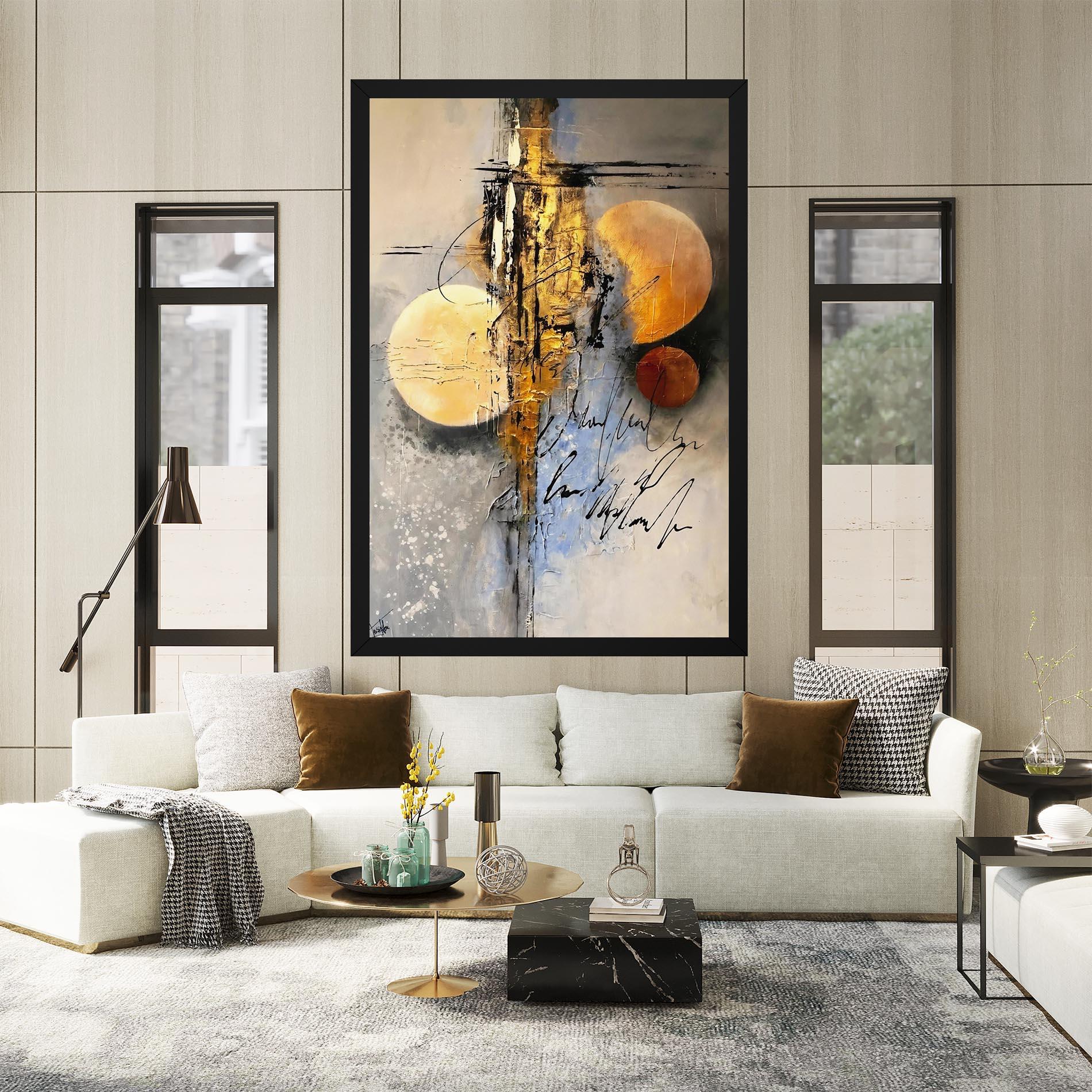 Vászonkép Abstract Moons mockup 2