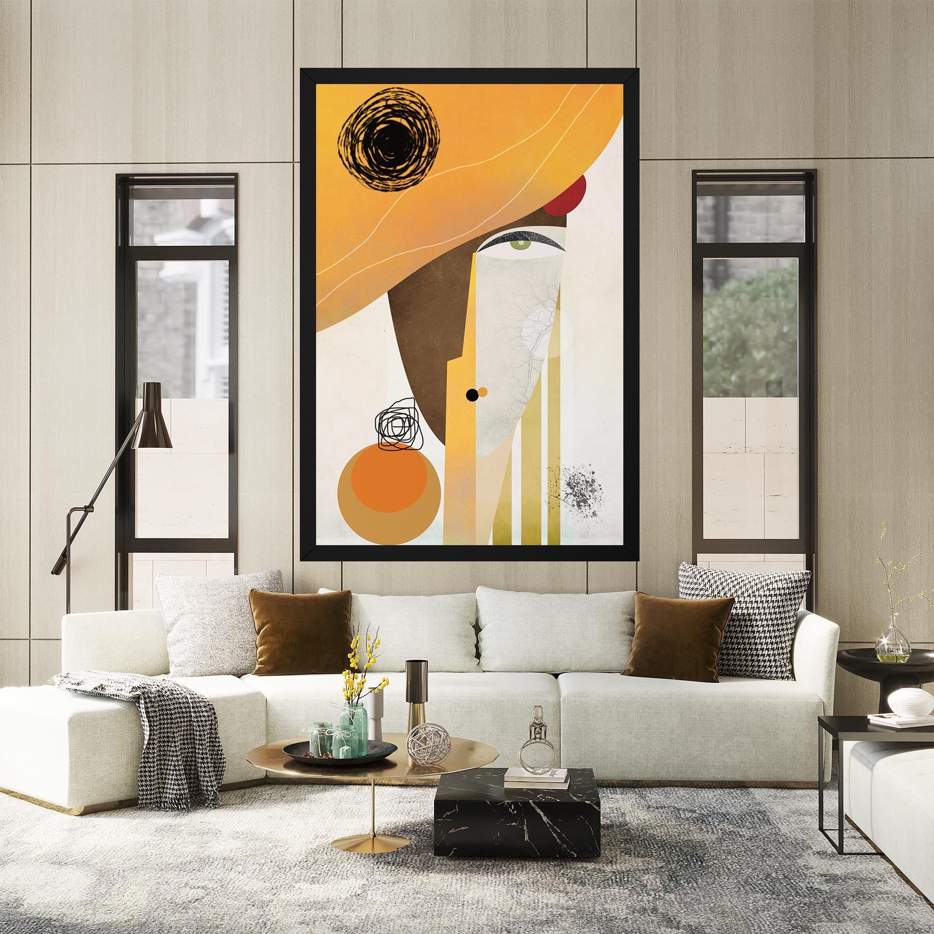 Abstract Orange Face mockup 2