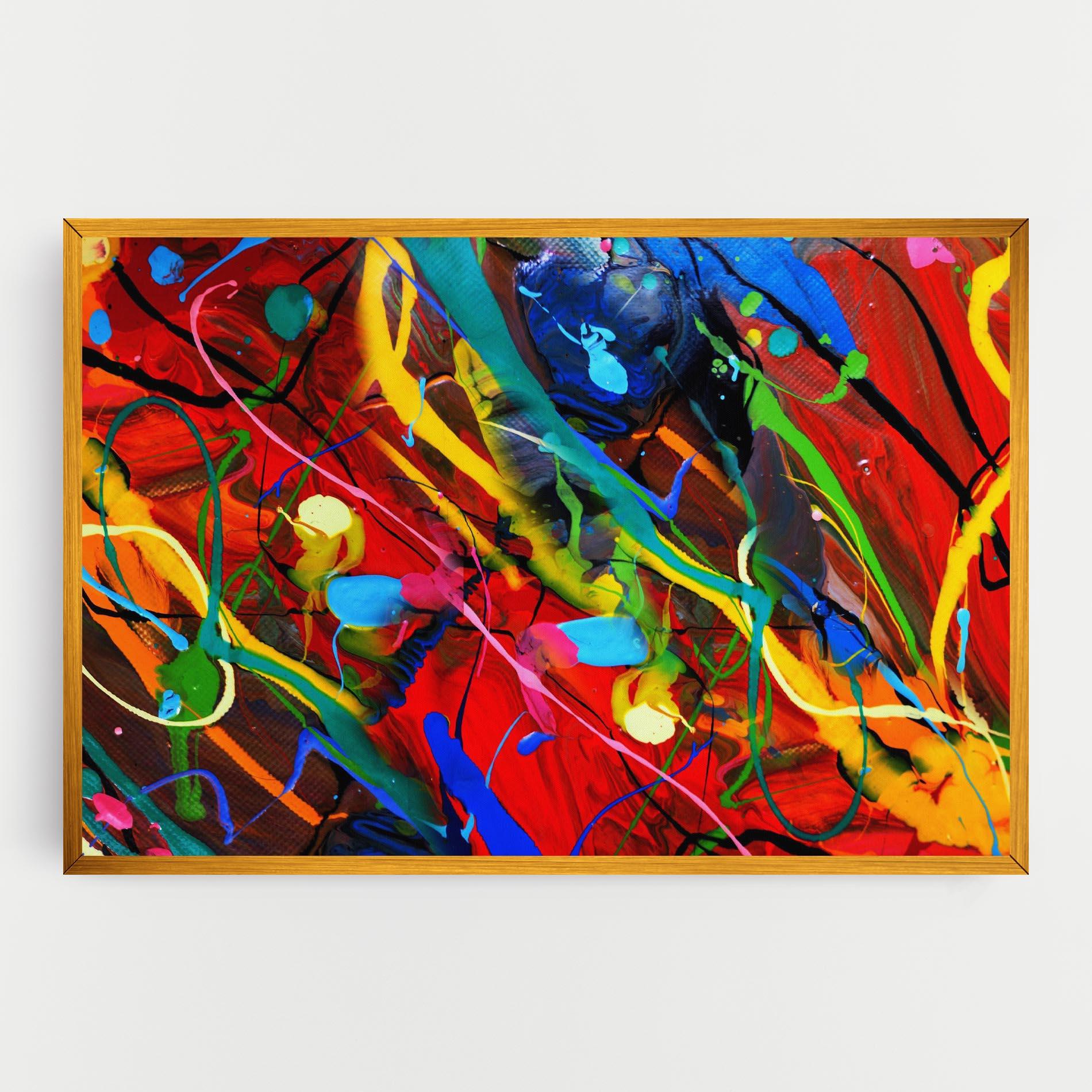 Vászonkép Hand Draw Red Painting mockup 0