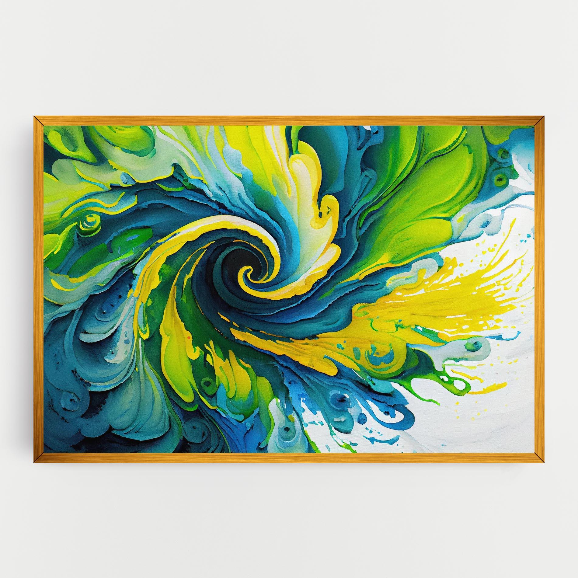 Vászonkép Yellow Green Spiral mockup 0