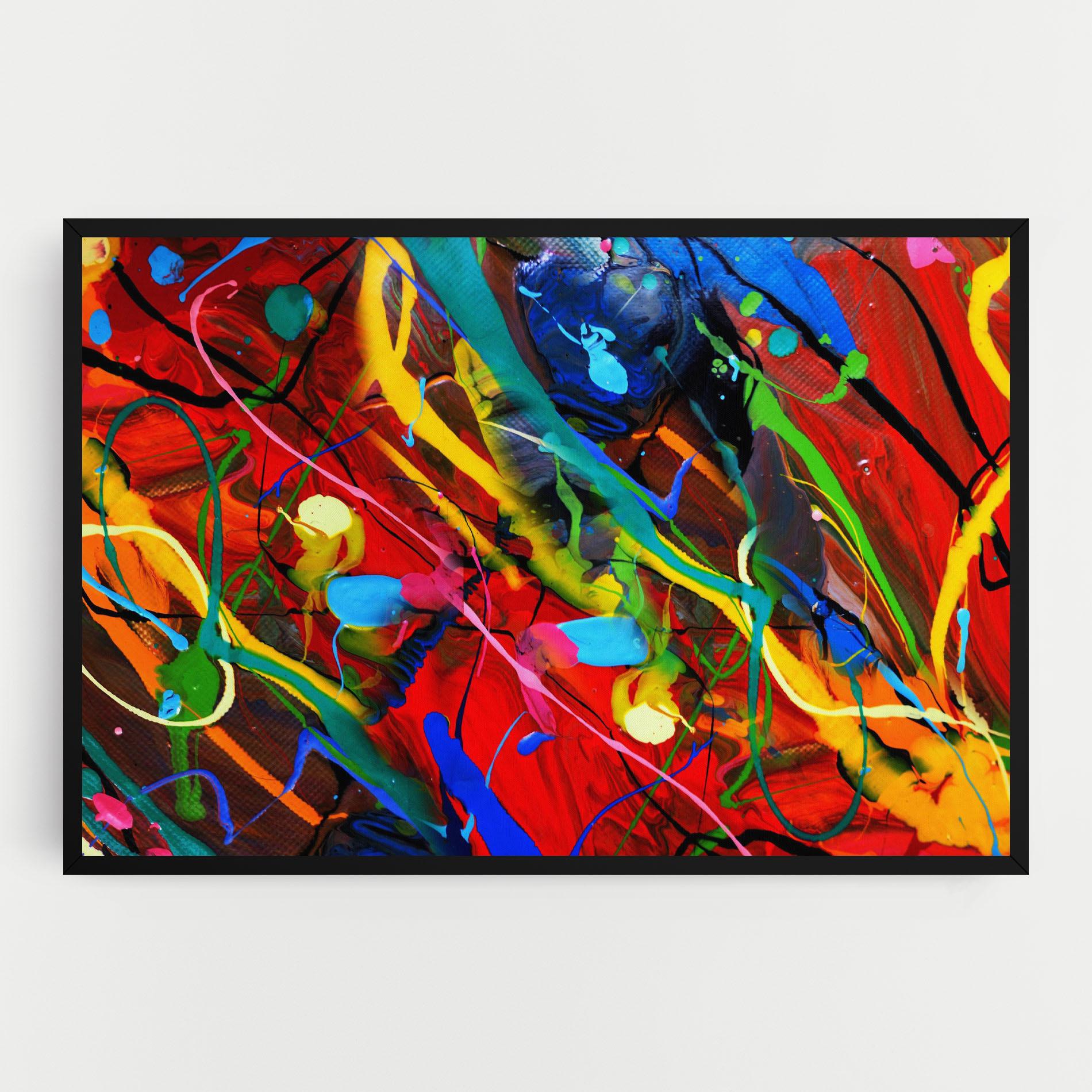 Vászonkép Hand Draw Red Painting mockup 0