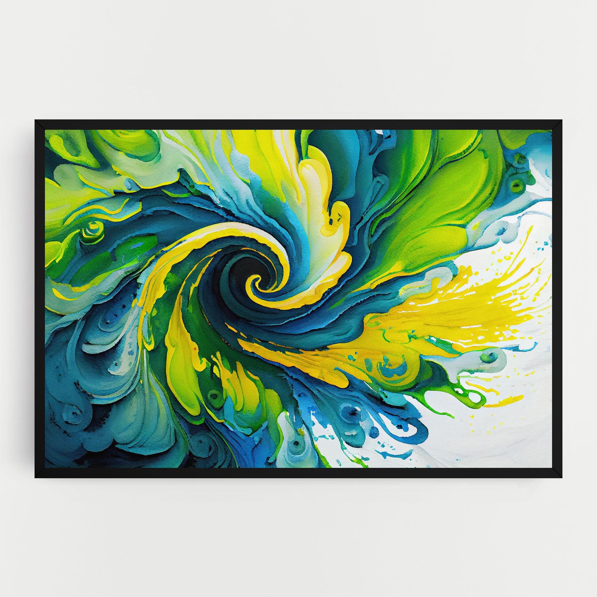 Vászonkép Yellow Green Spiral mockup 0