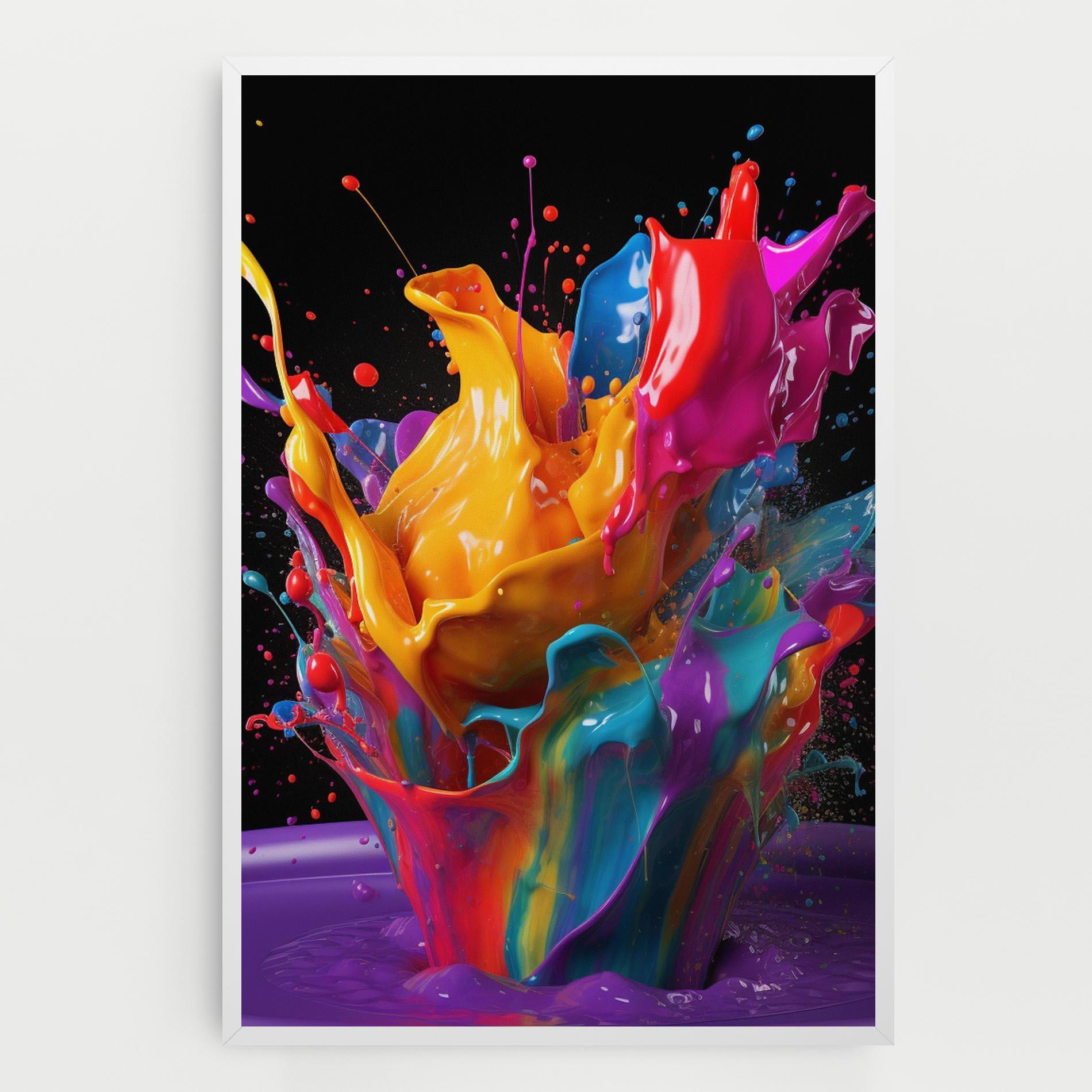 Vászonkép Brightly Color Splashing mockup 0