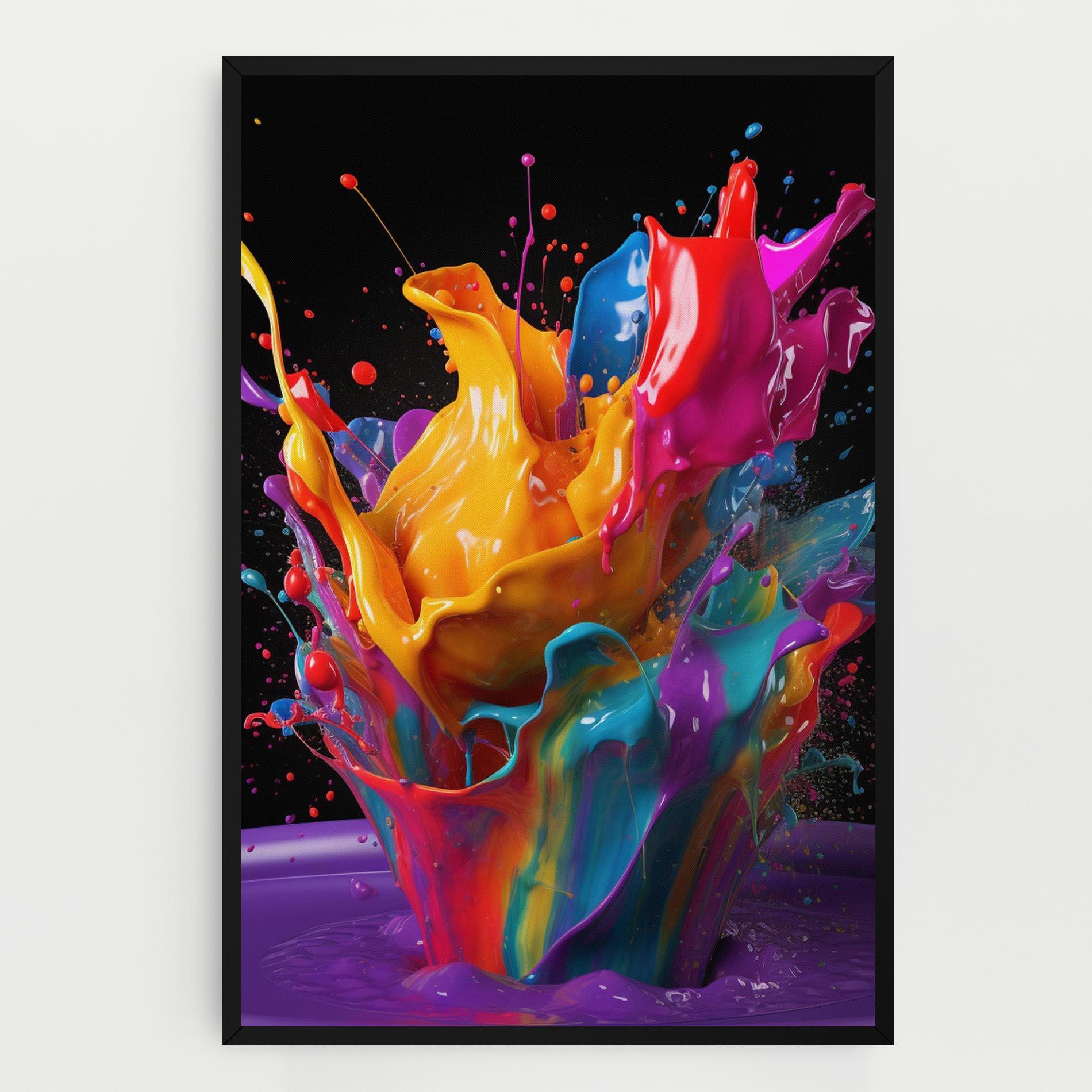 Vászonkép Brightly Color Splashing mockup 0