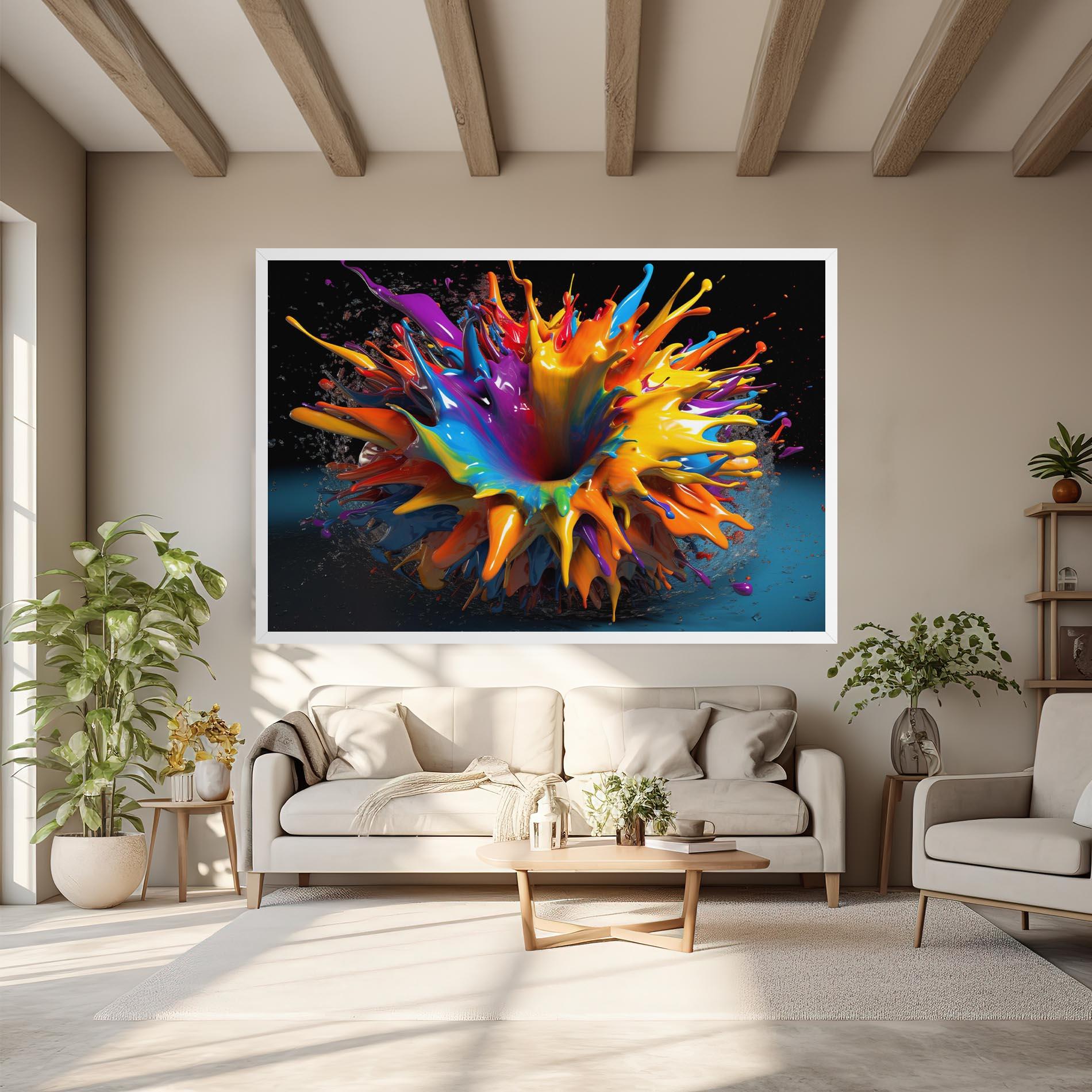 Vászonkép 3d Color Splash mockup 6