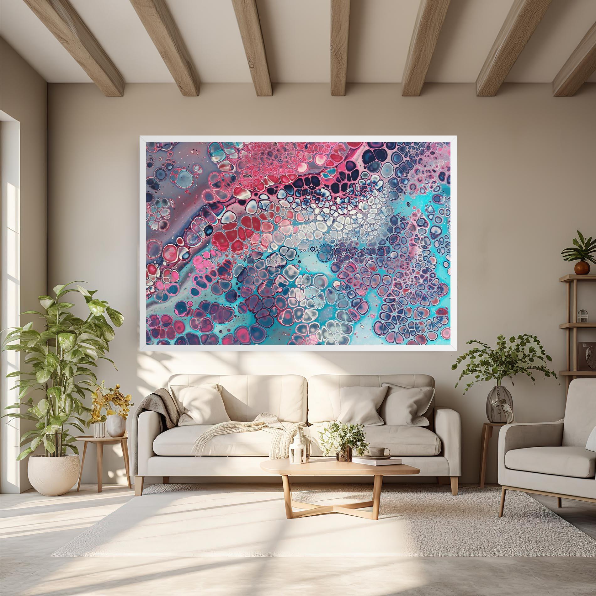 Vászonkép Abstract Blue Objects mockup 6