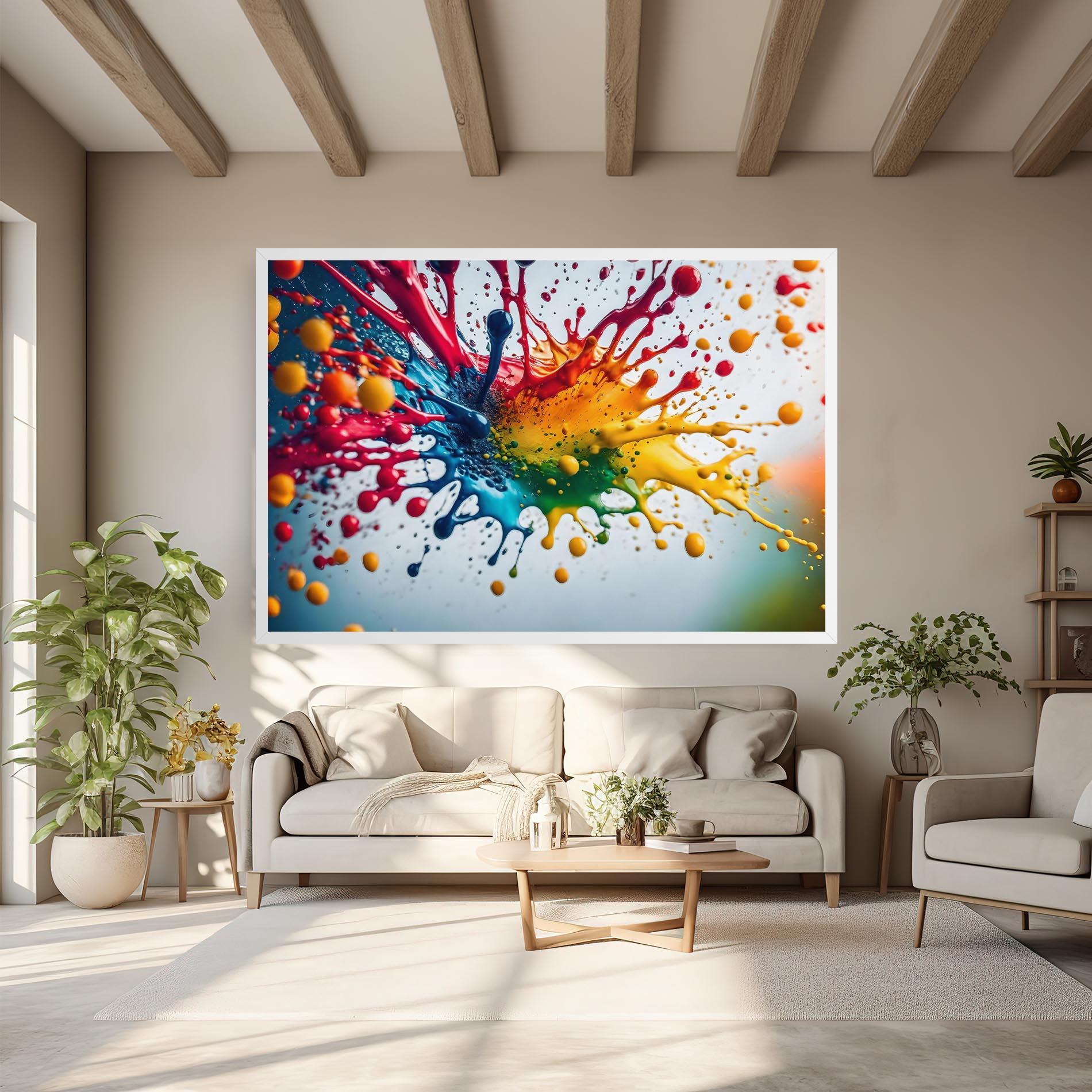 Vászonkép Colorful Splash Rainbow mockup 6