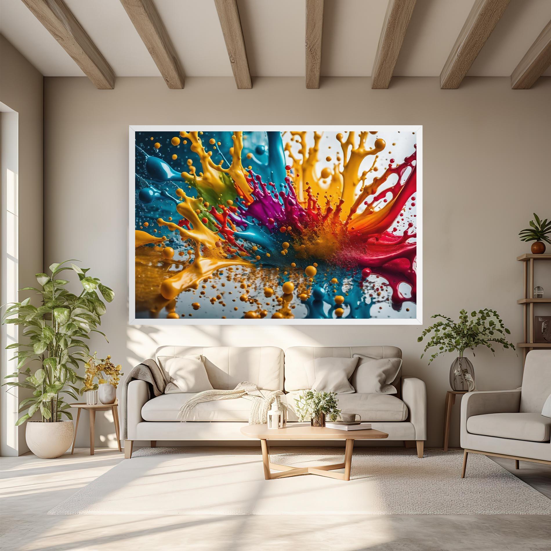 Vászonkép Colorful Water Splash mockup 6