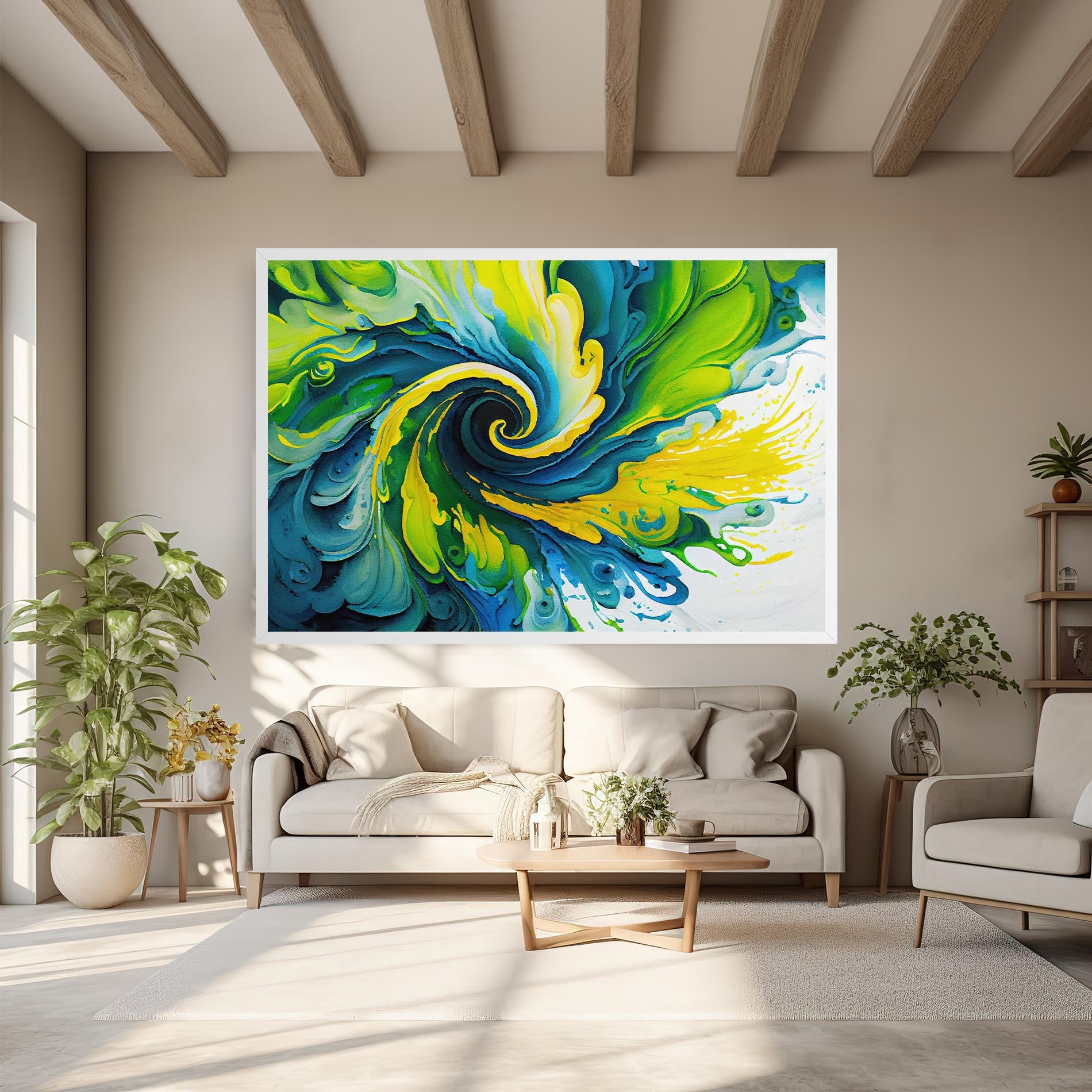 Vászonkép Yellow Green Spiral mockup 6