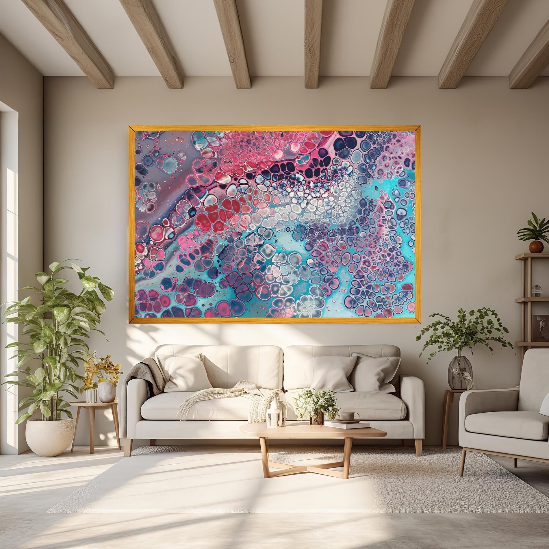 Vászonkép Abstract Blue Objects mockup 6