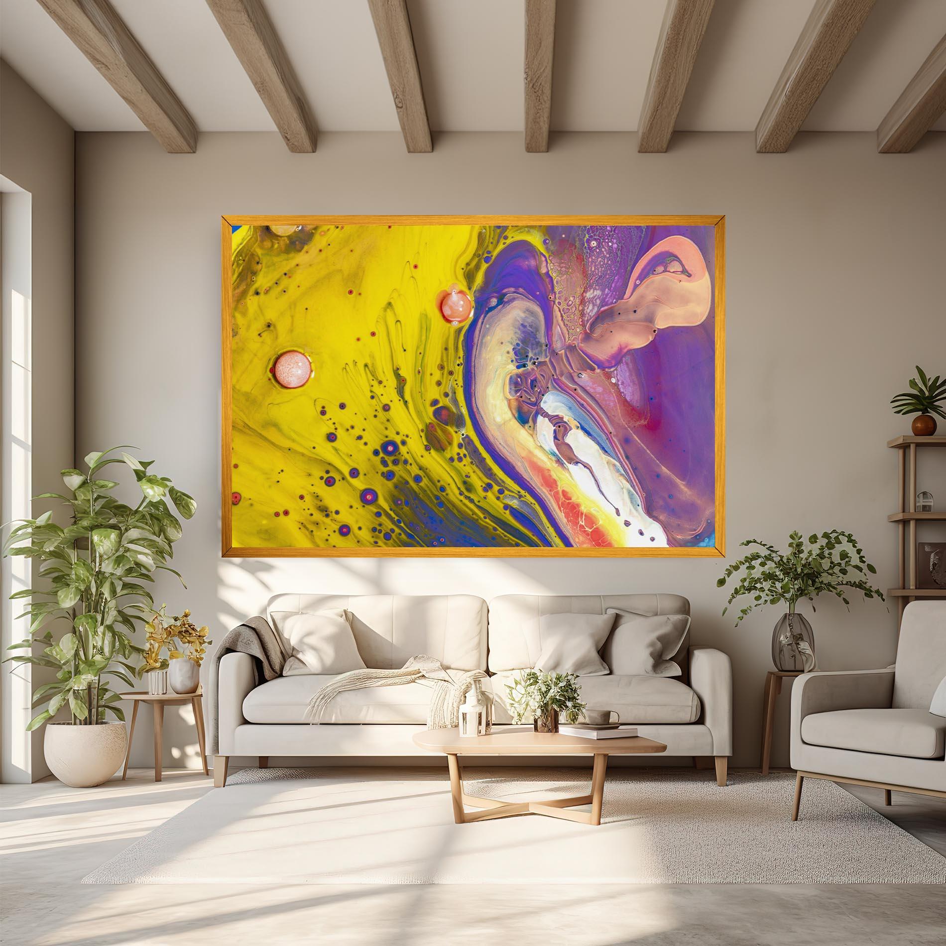 Vászonkép Colorful Liquid Marble mockup 6