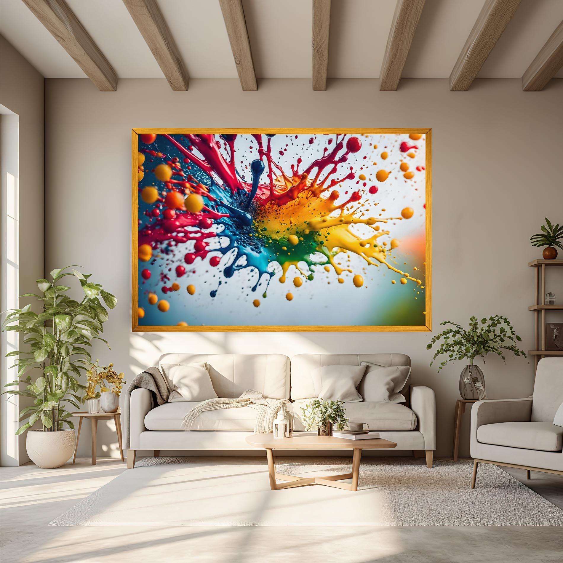 Vászonkép Colorful Splash Rainbow mockup 6