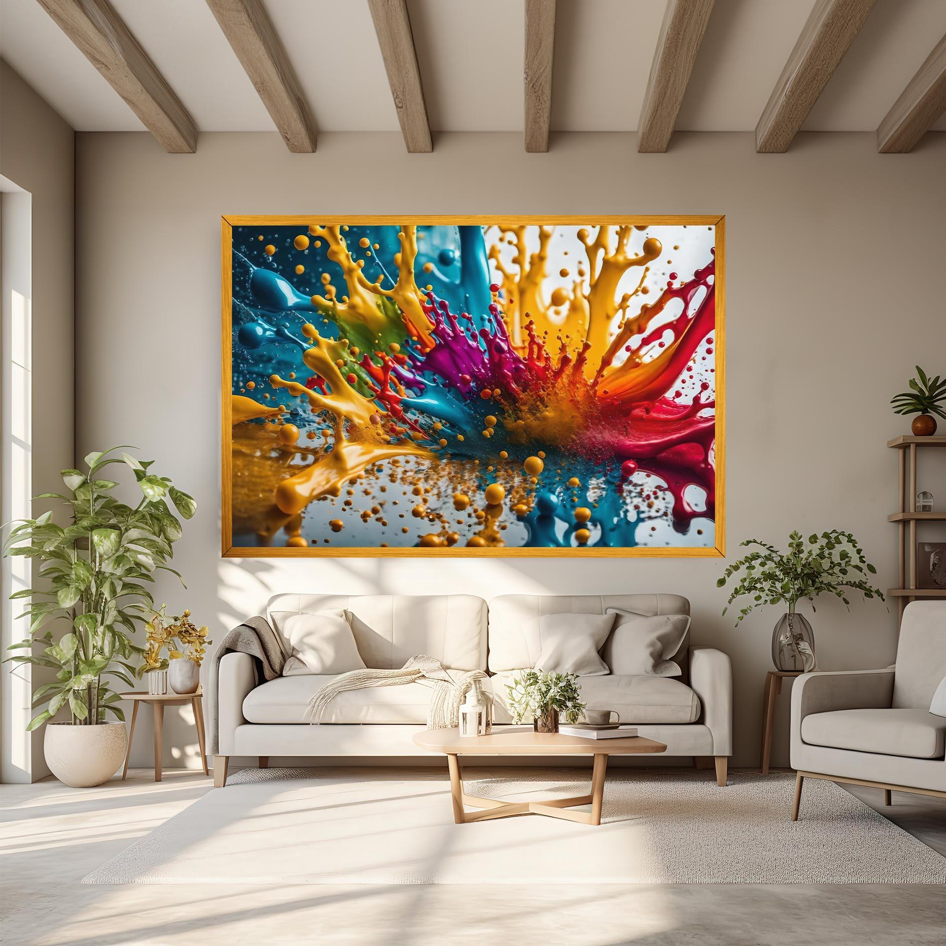 Vászonkép Colorful Water Splash mockup 6