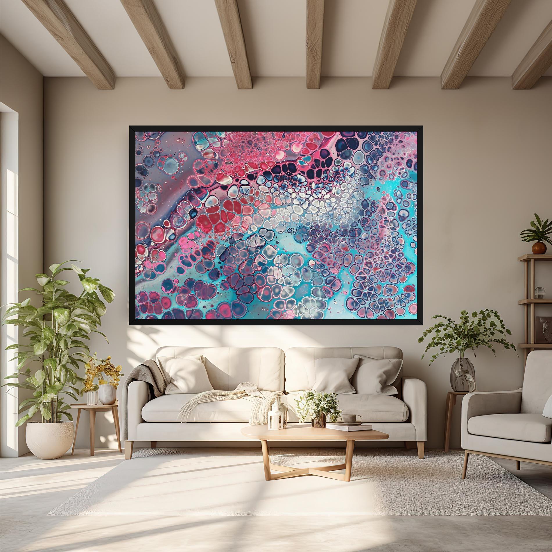 Vászonkép Abstract Blue Objects mockup 6