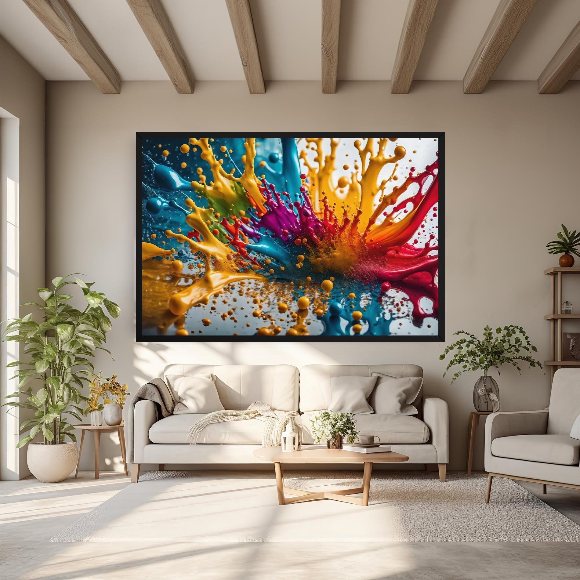 Vászonkép Colorful Water Splash mockup 6