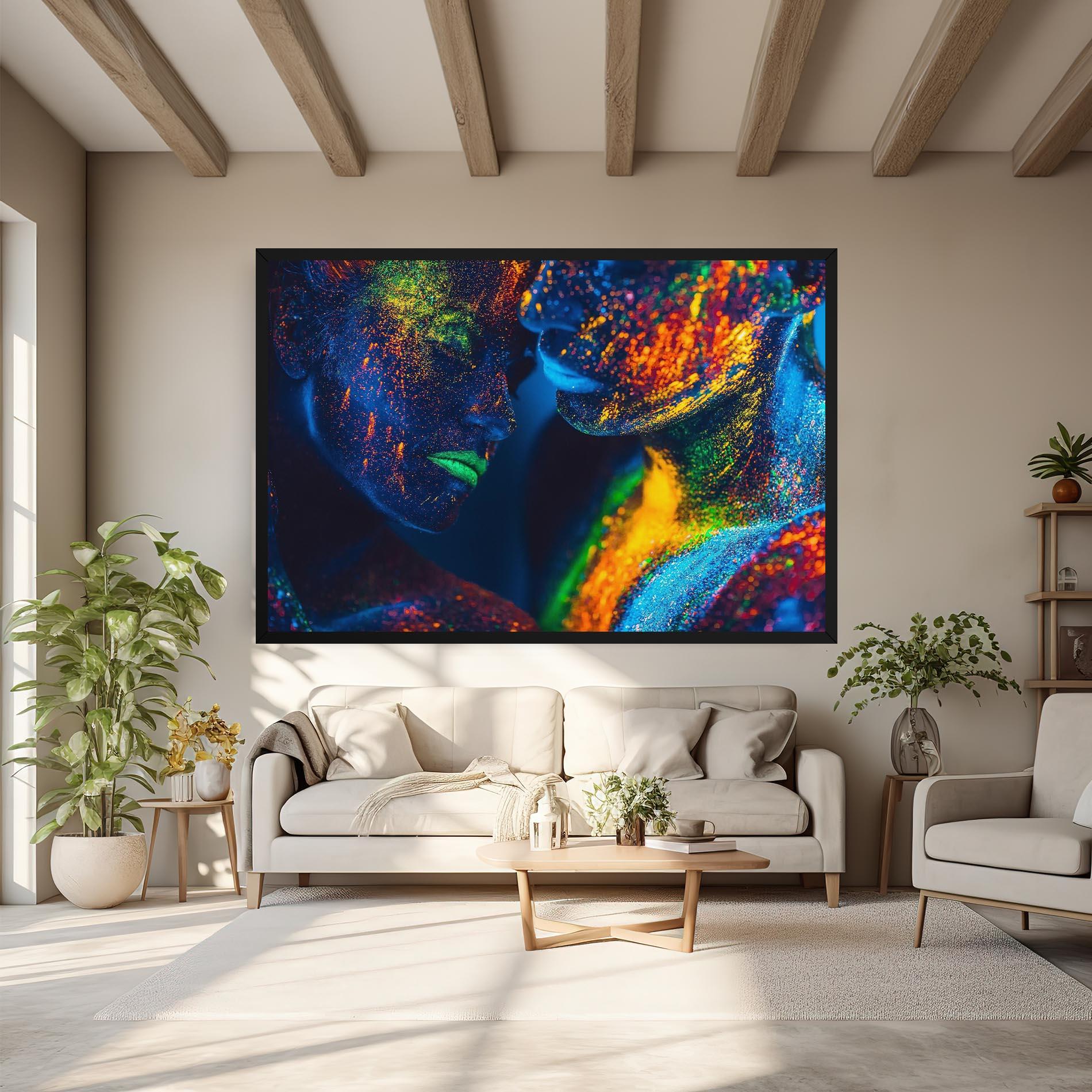 Vászonkép Fluorescent Green Lips mockup 6