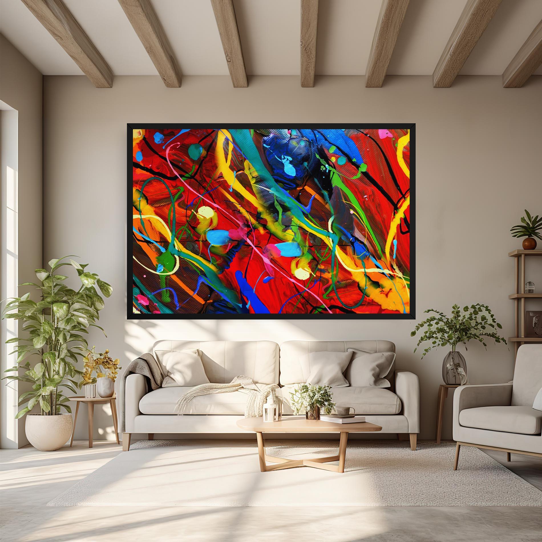 Vászonkép Hand Draw Red Painting mockup 6