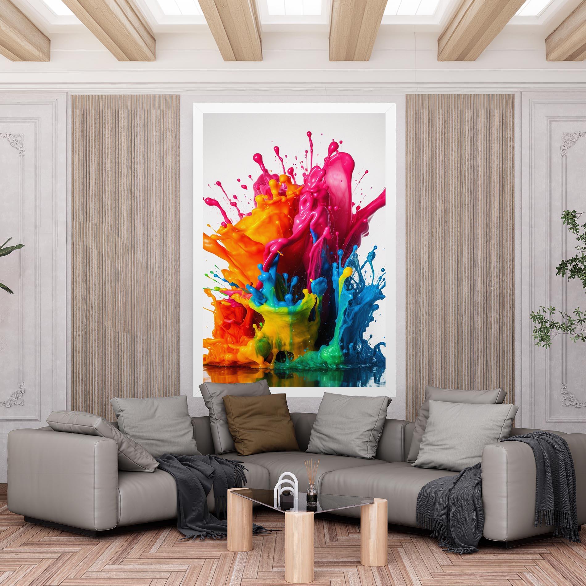 Vászonkép Colorful Explosion Paint mockup 6