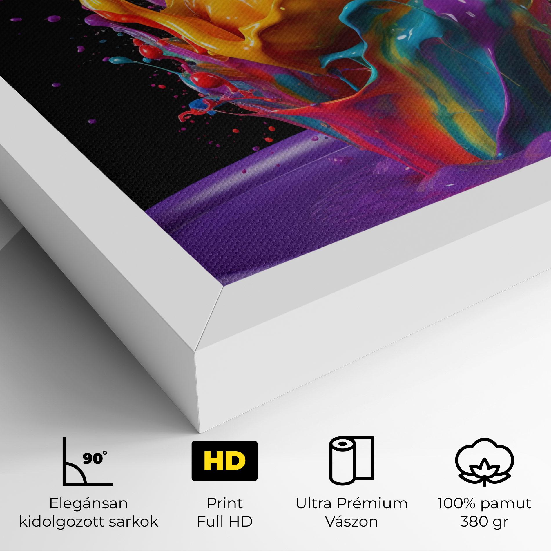 Vászonkép Brightly Color Splashing mockup 4