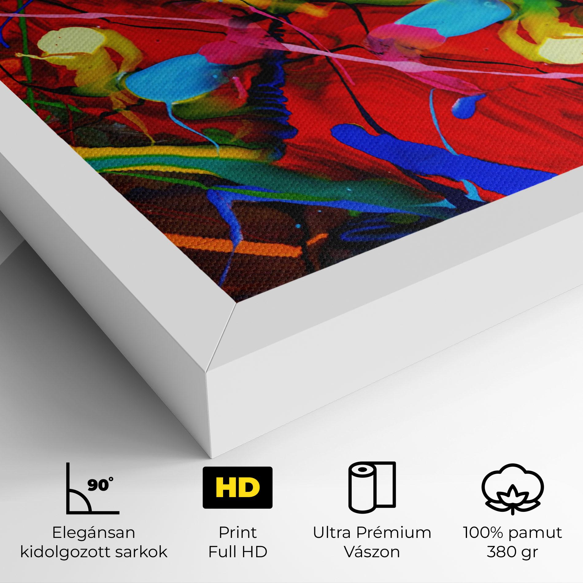 Vászonkép Hand Draw Red Painting mockup 4