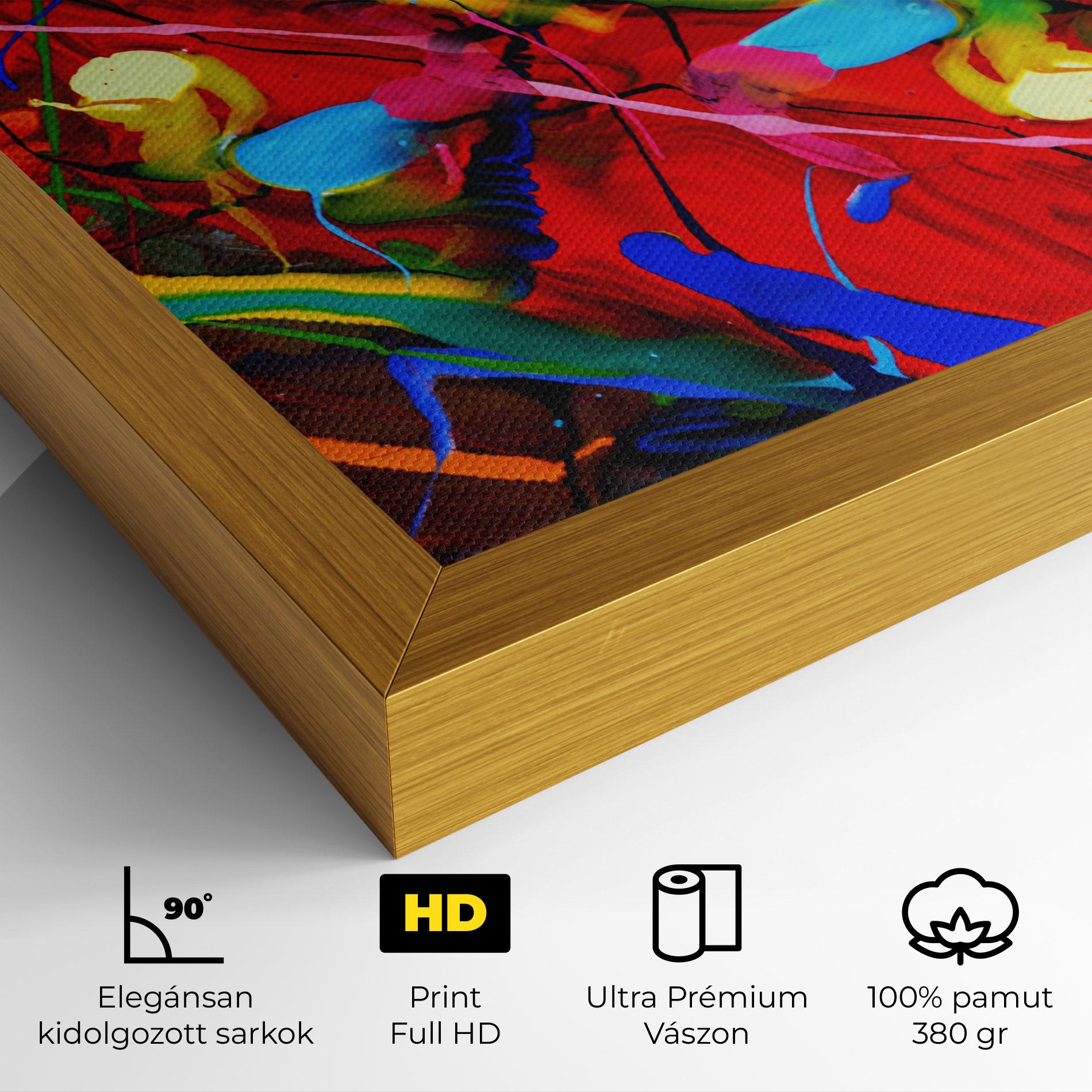 Vászonkép Hand Draw Red Painting mockup 4