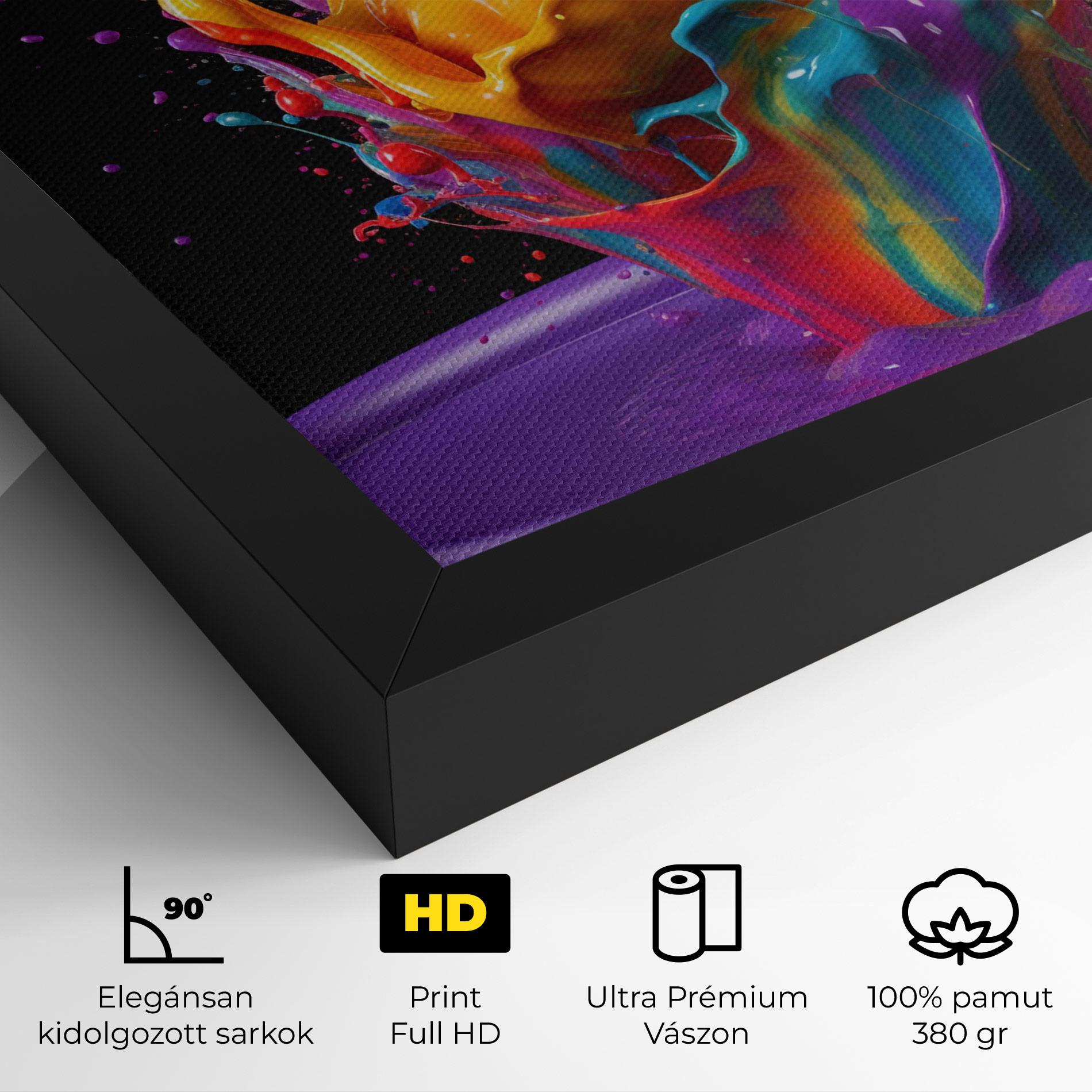 Vászonkép Brightly Color Splashing mockup 4