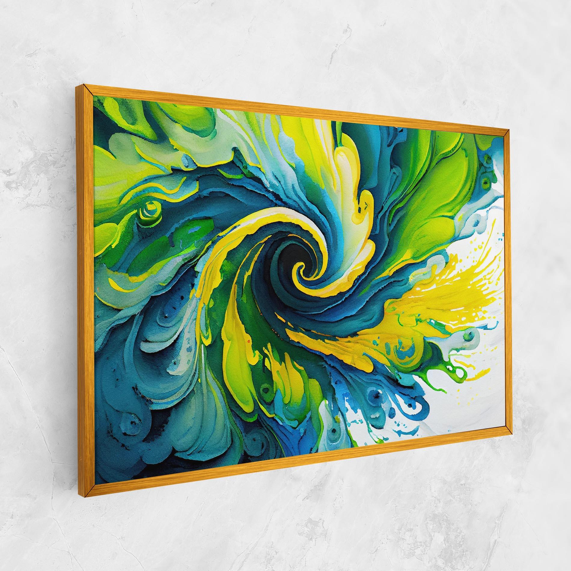 Vászonkép Yellow Green Spiral mockup 1