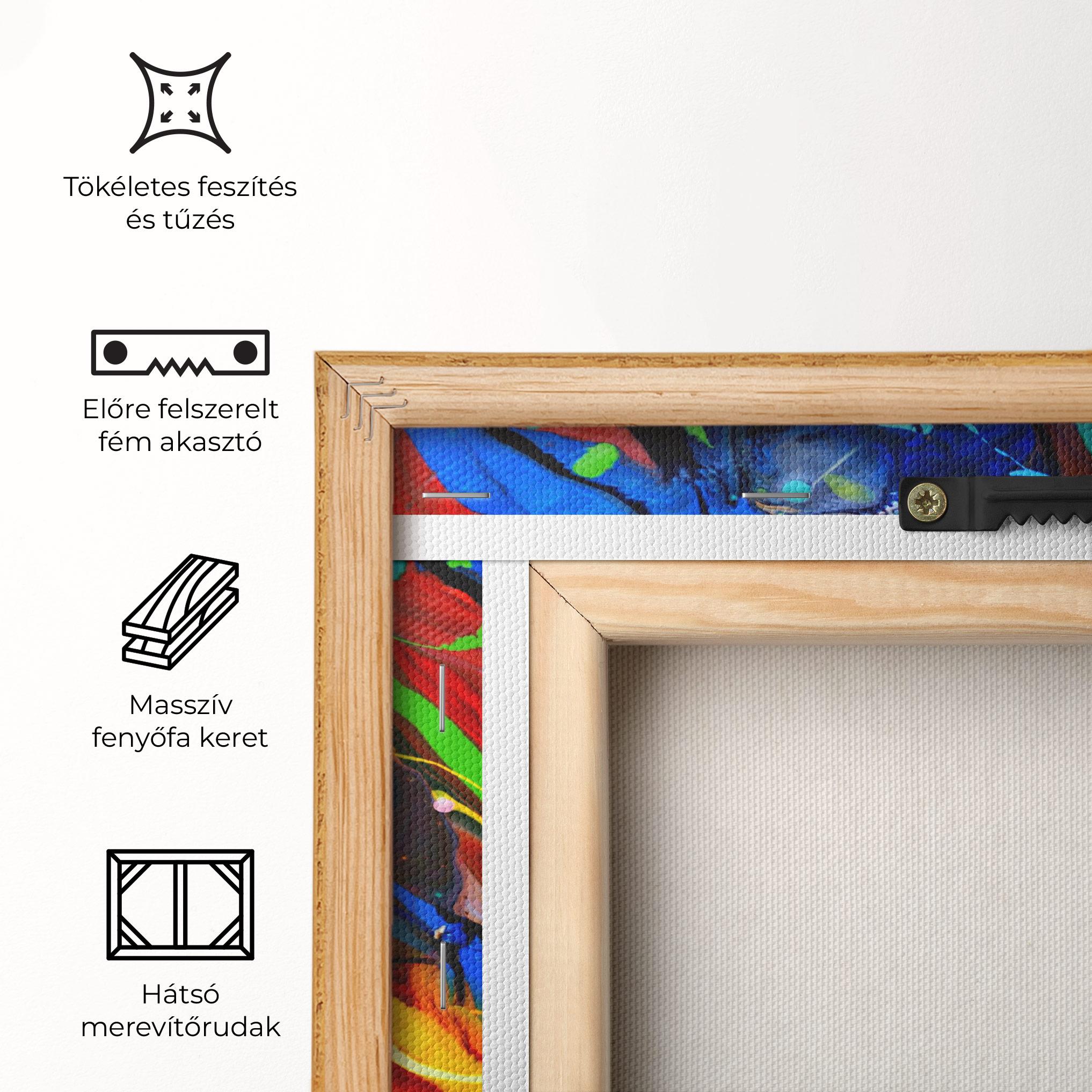 Vászonkép Hand Draw Red Painting mockup 5