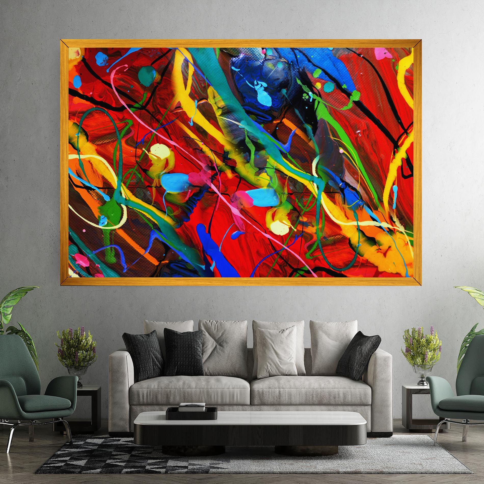 Hand Draw Red Painting mockup 7