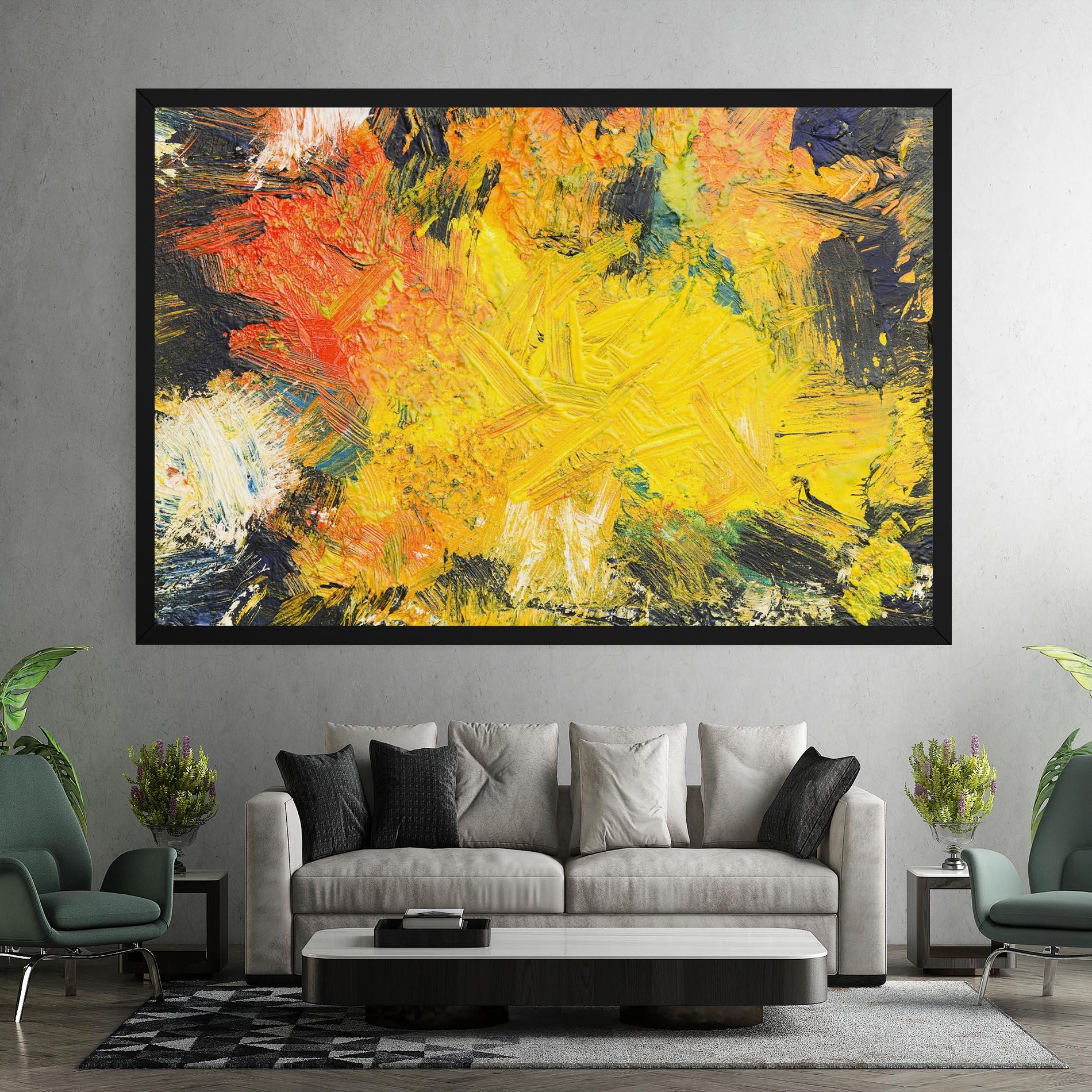 Vászonkép Artistic Yellow Painting mockup 7