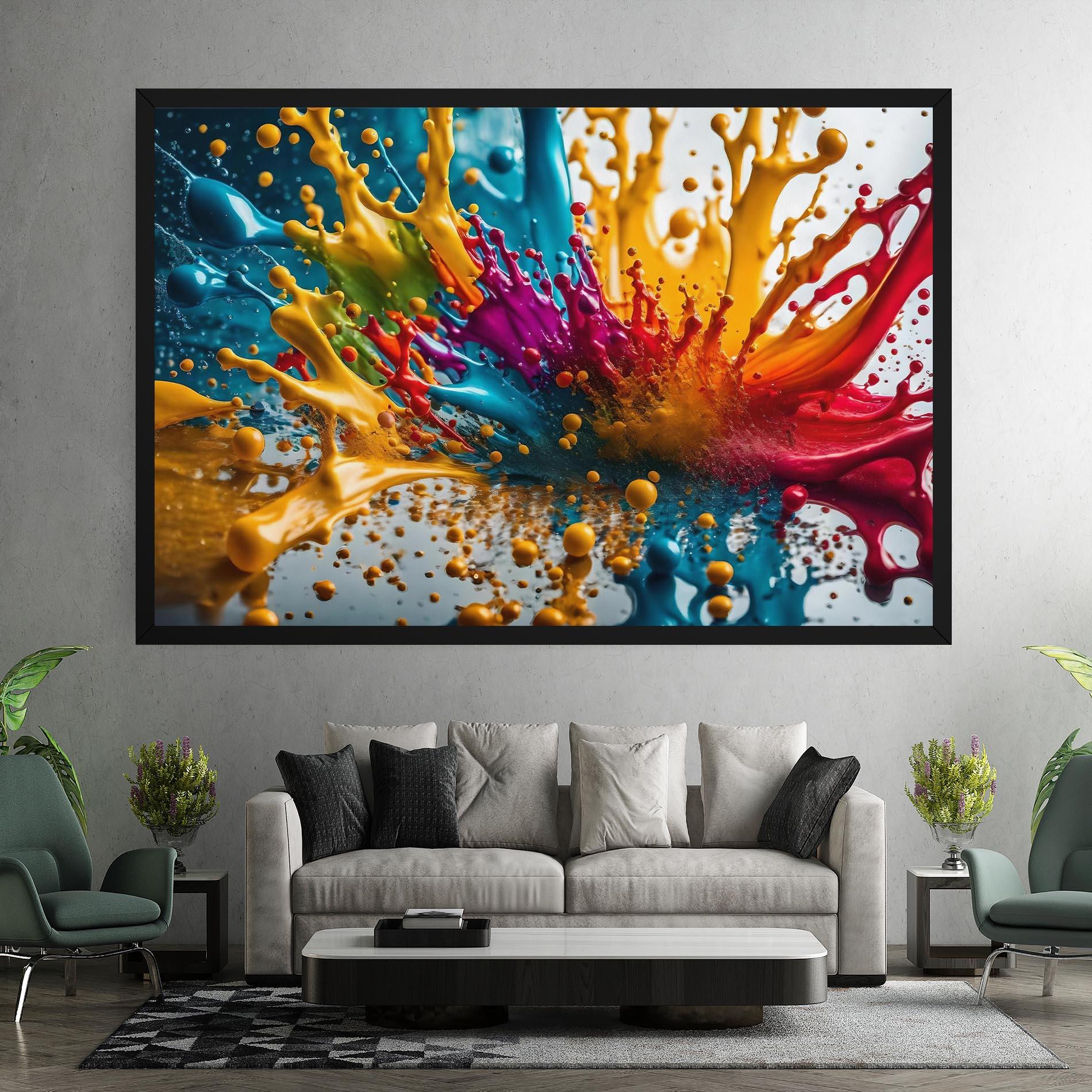 Vászonkép Colorful Water Splash mockup 7