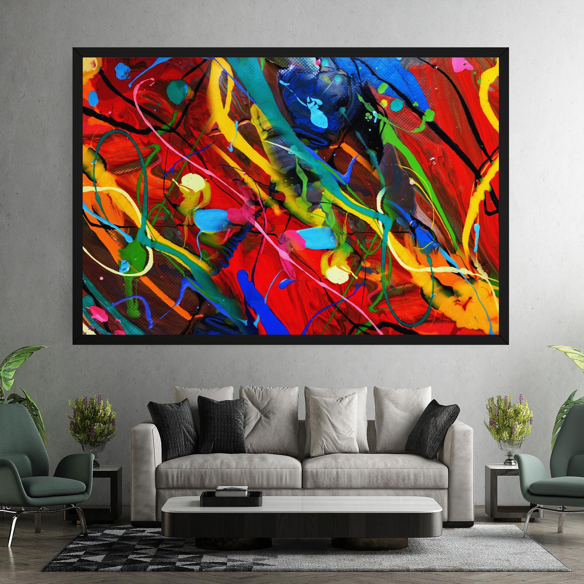 Vászonkép Hand Draw Red Painting mockup 7